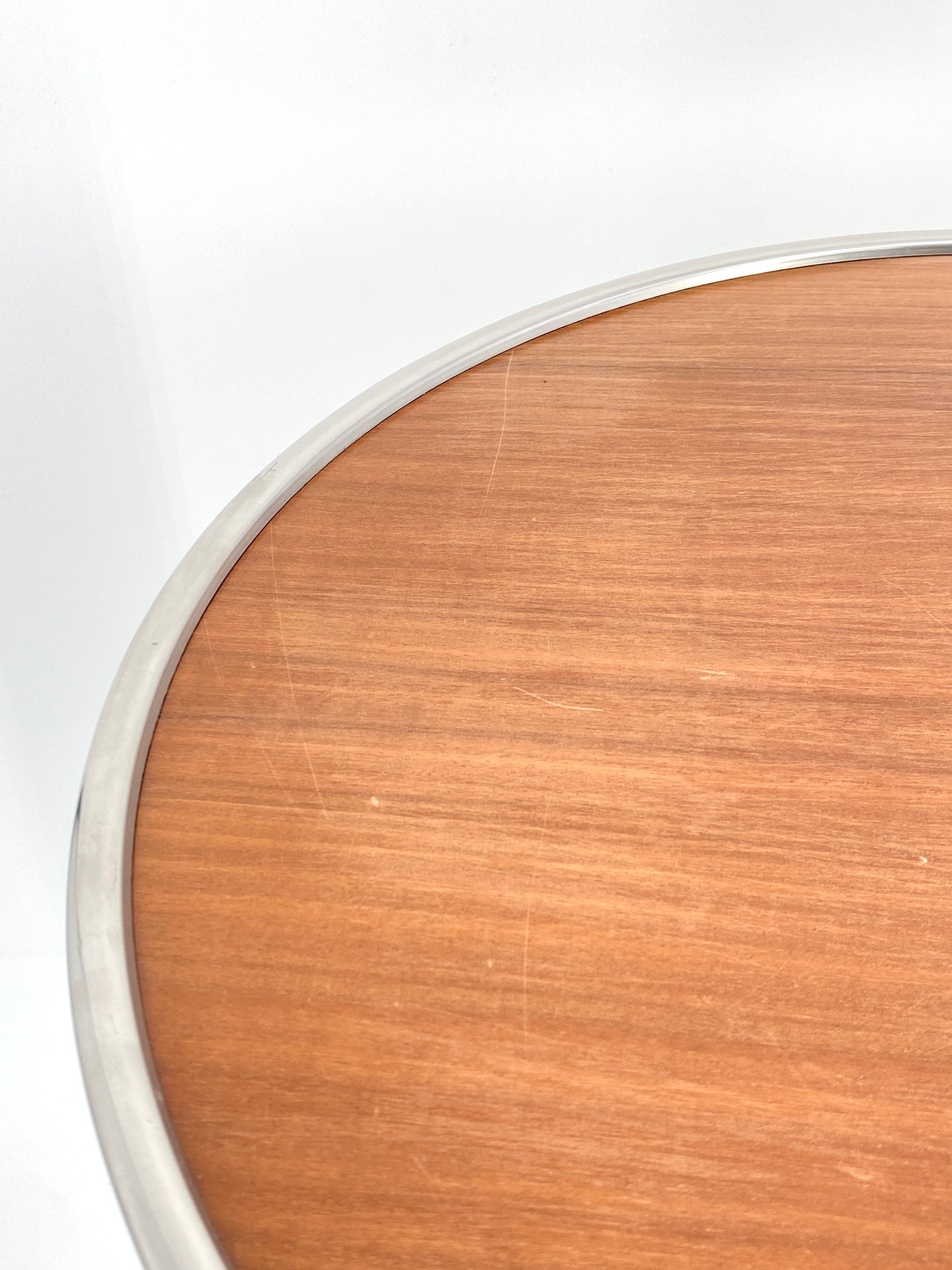 Art Deco Beistelltisch auf Rollen, Holz, Chrom