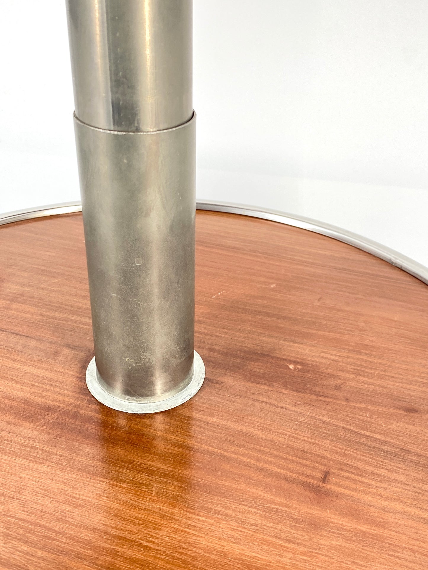 Art Deco Beistelltisch auf Rollen, Holz, Chrom