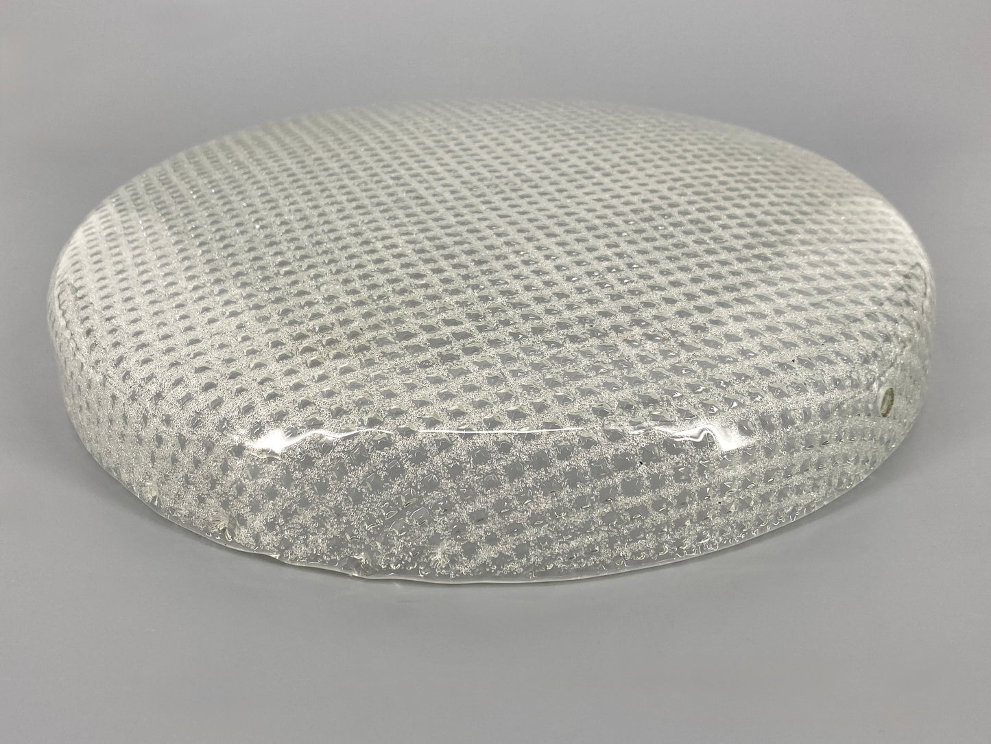 Deckenlampe / Plafoniere mit strukturiertem Glasschirm von Hillebrand Leuchten, Deutschland 60/70er Jahre