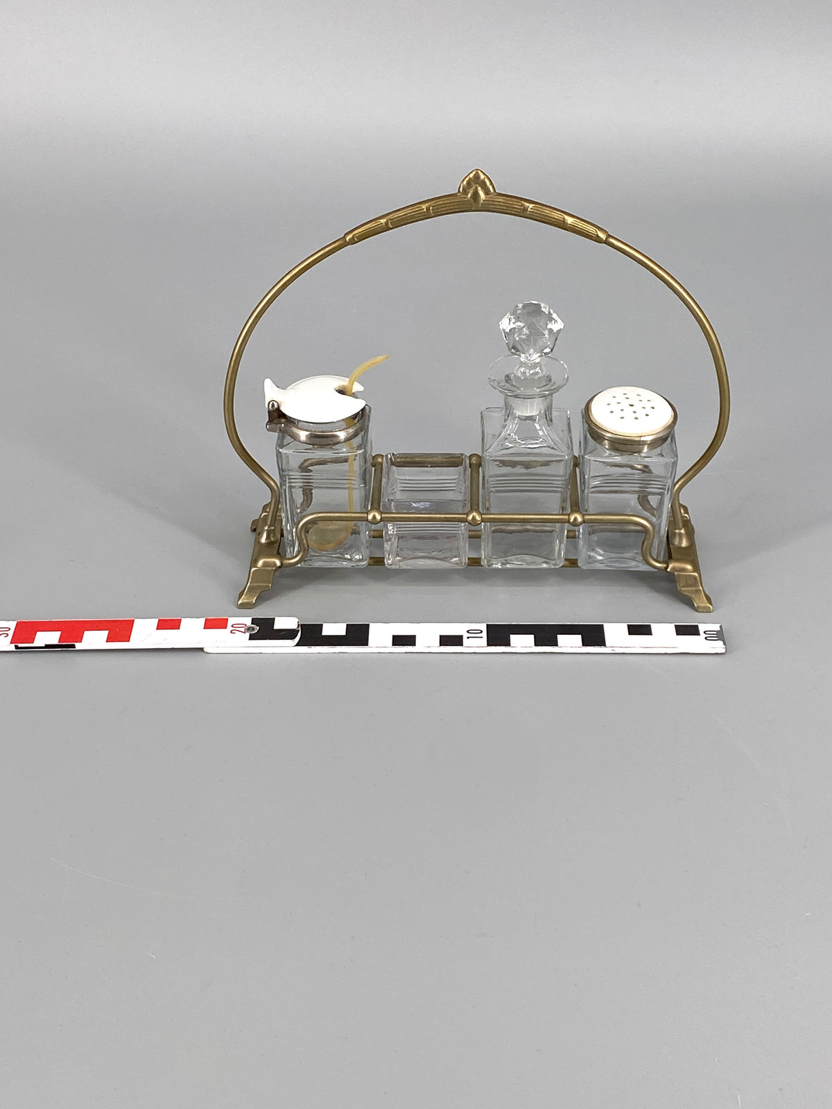 antike Menage / Gewürzständer aus Neusilber, Art Deco, Deutschland