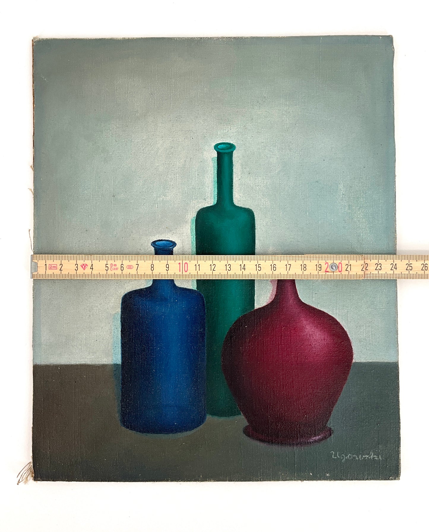 Gemälde Stillleben signiert Ugowski im Stil von Giorgio Morandi