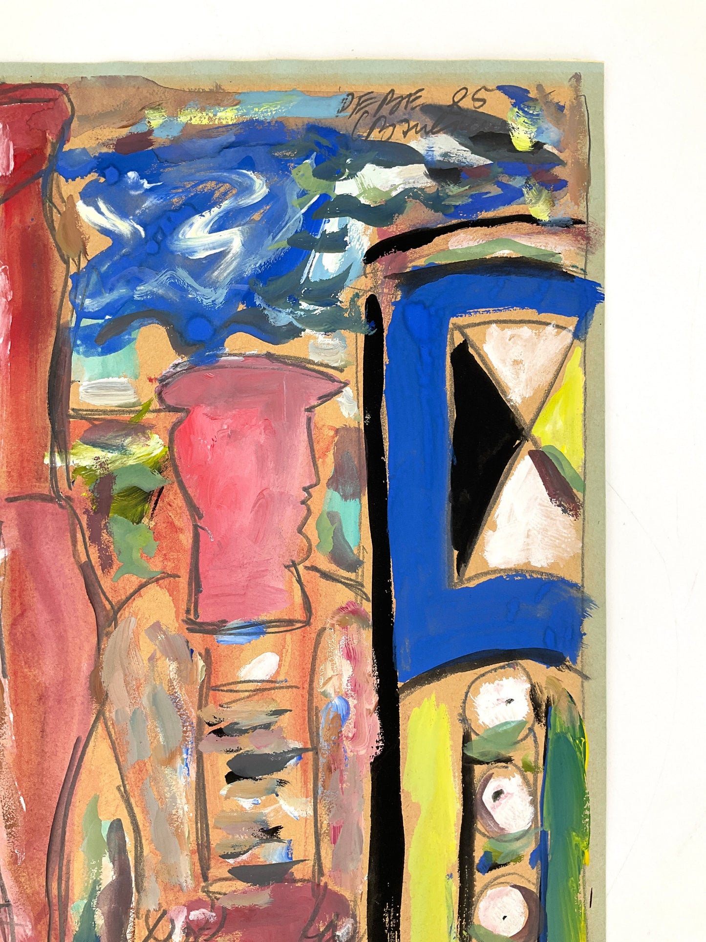 Acrylgemälde aus der Serie "Banlieue" von Paul Bader, alias PEBE, 1985