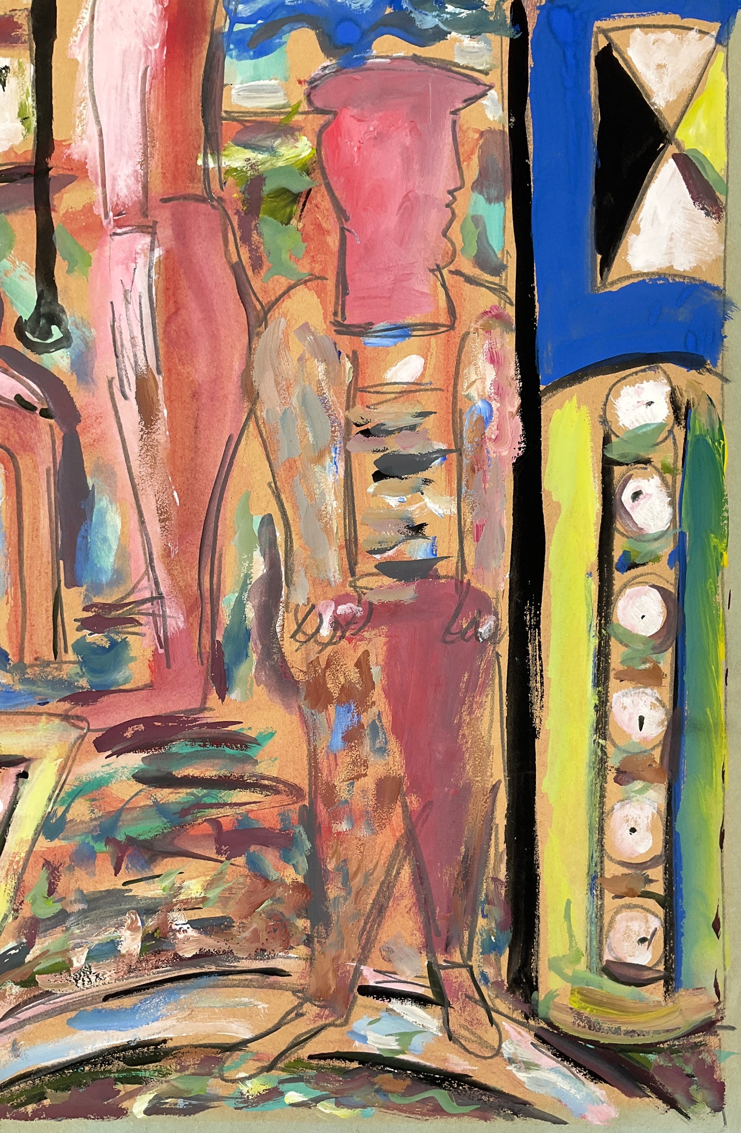 Acrylgemälde aus der Serie "Banlieue" von Paul Bader, alias PEBE, 1985