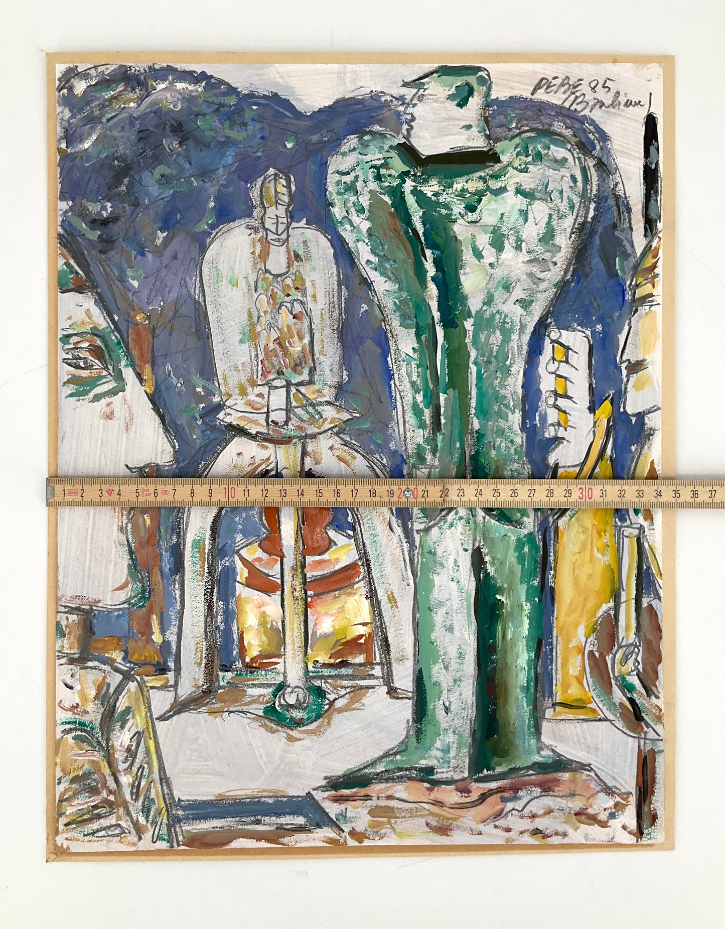 Acrylgemälde aus der Serie "Banlieue" von Paul Bader, alias PEBE, 1985