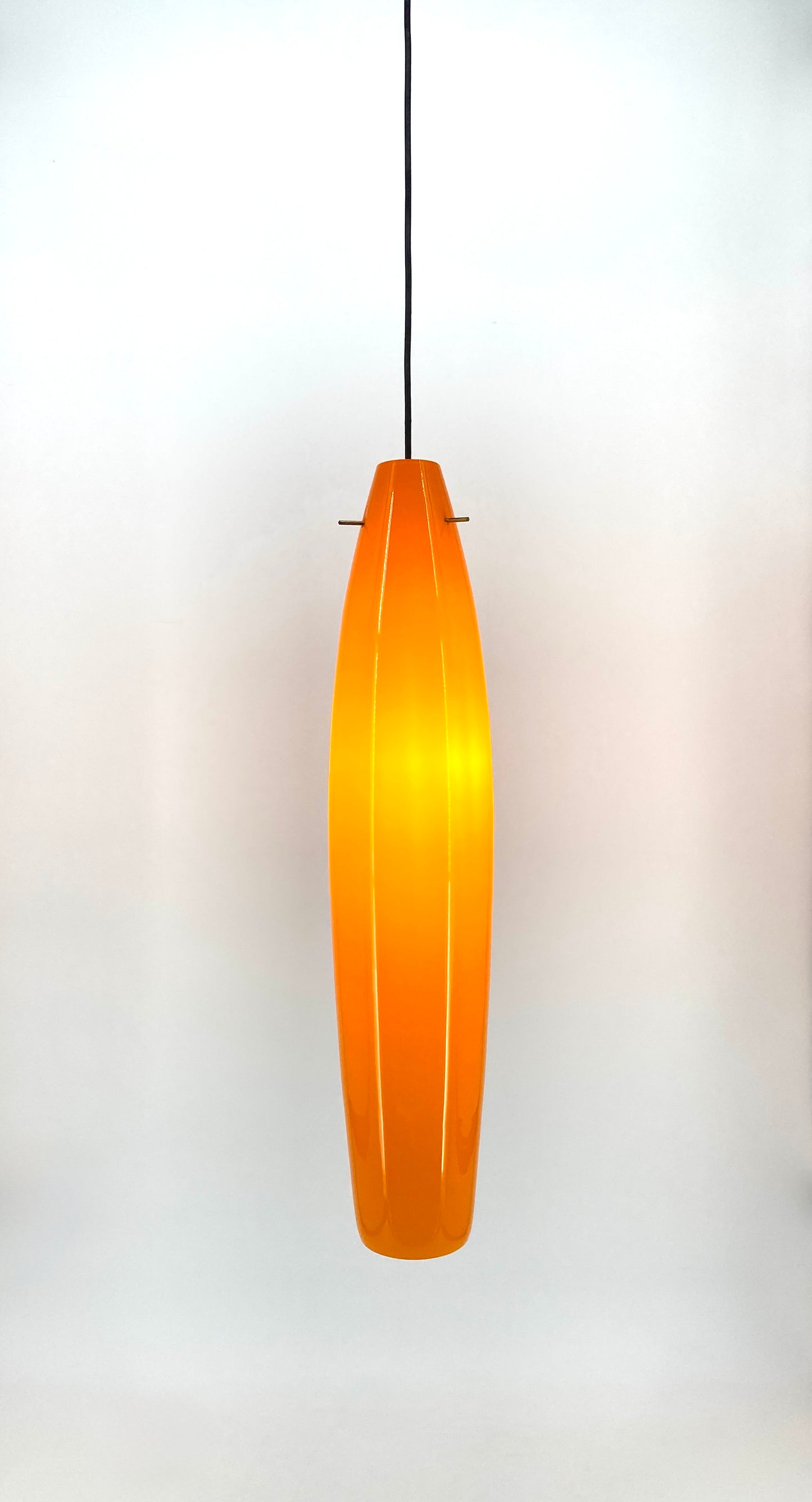Orangefarbene Deckenlampe von Alessandro Pianon für Vistosi, Italien, 1960er Jahre