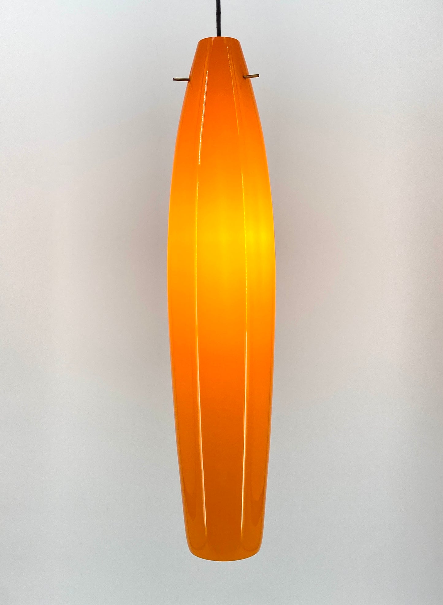 Orangefarbene Deckenlampe von Alessandro Pianon für Vistosi, Italien, 1960er Jahre