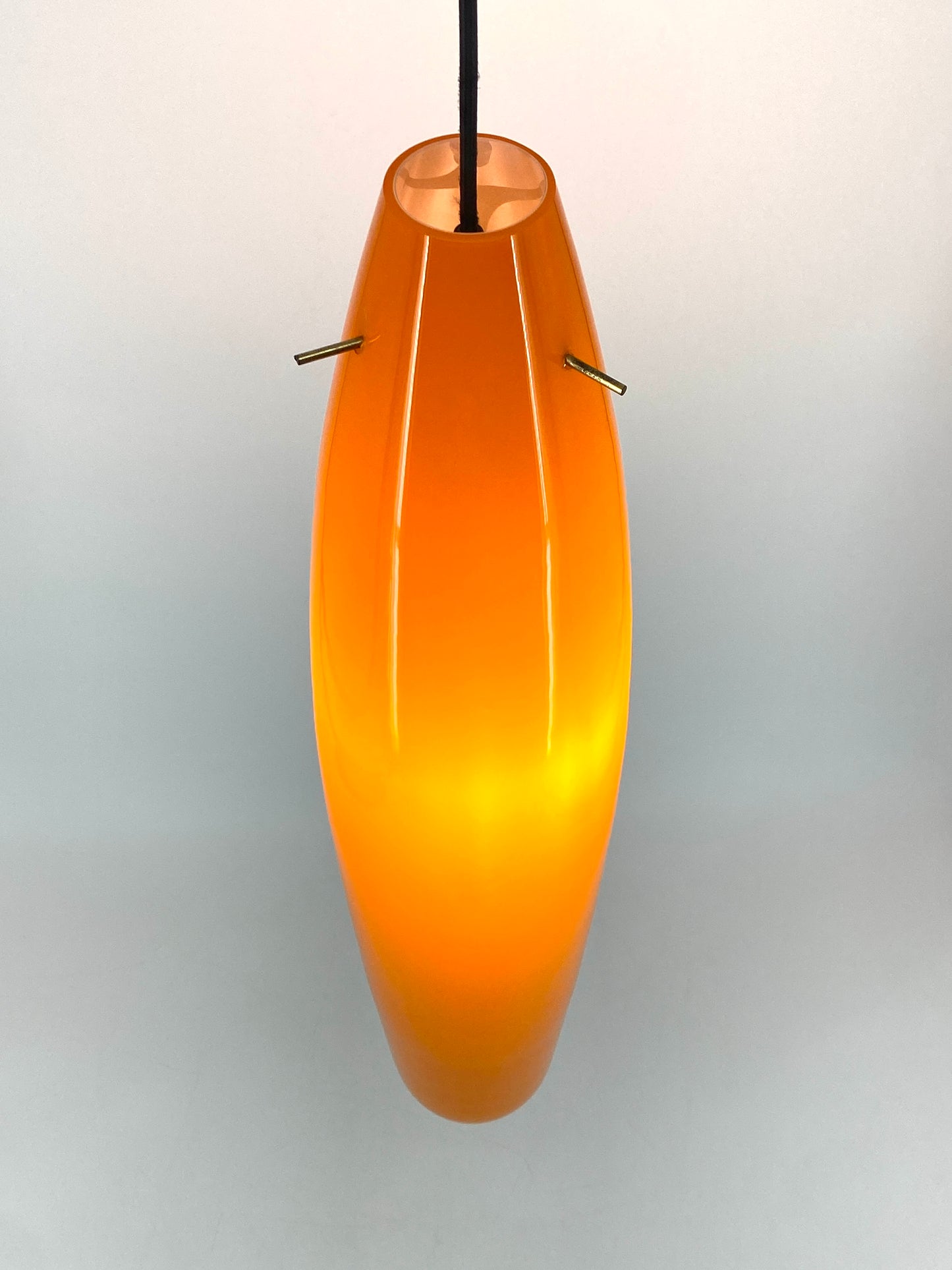 Orangefarbene Deckenlampe von Alessandro Pianon für Vistosi, Italien, 1960er Jahre