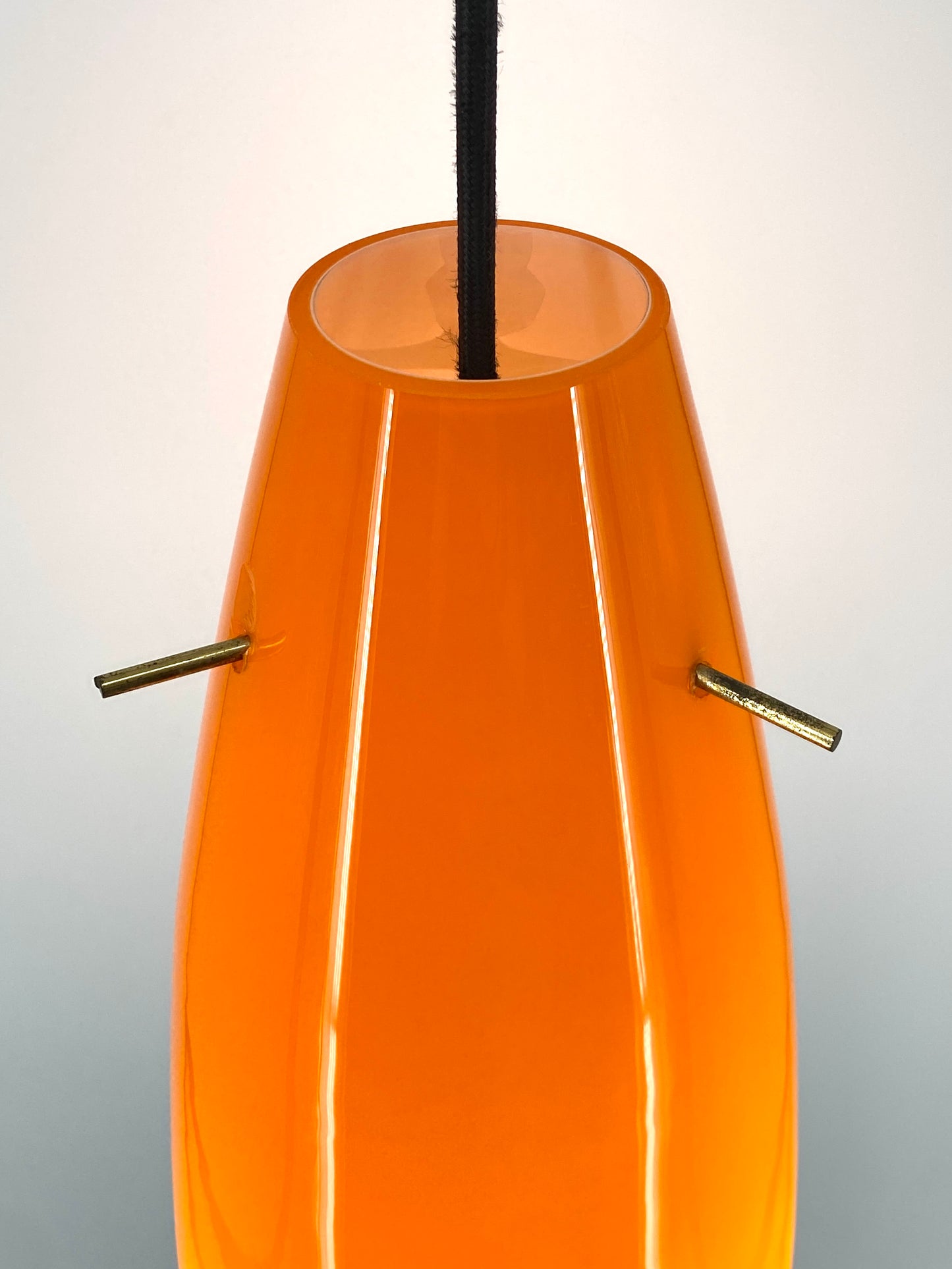 Orangefarbene Deckenlampe von Alessandro Pianon für Vistosi, Italien, 1960er Jahre