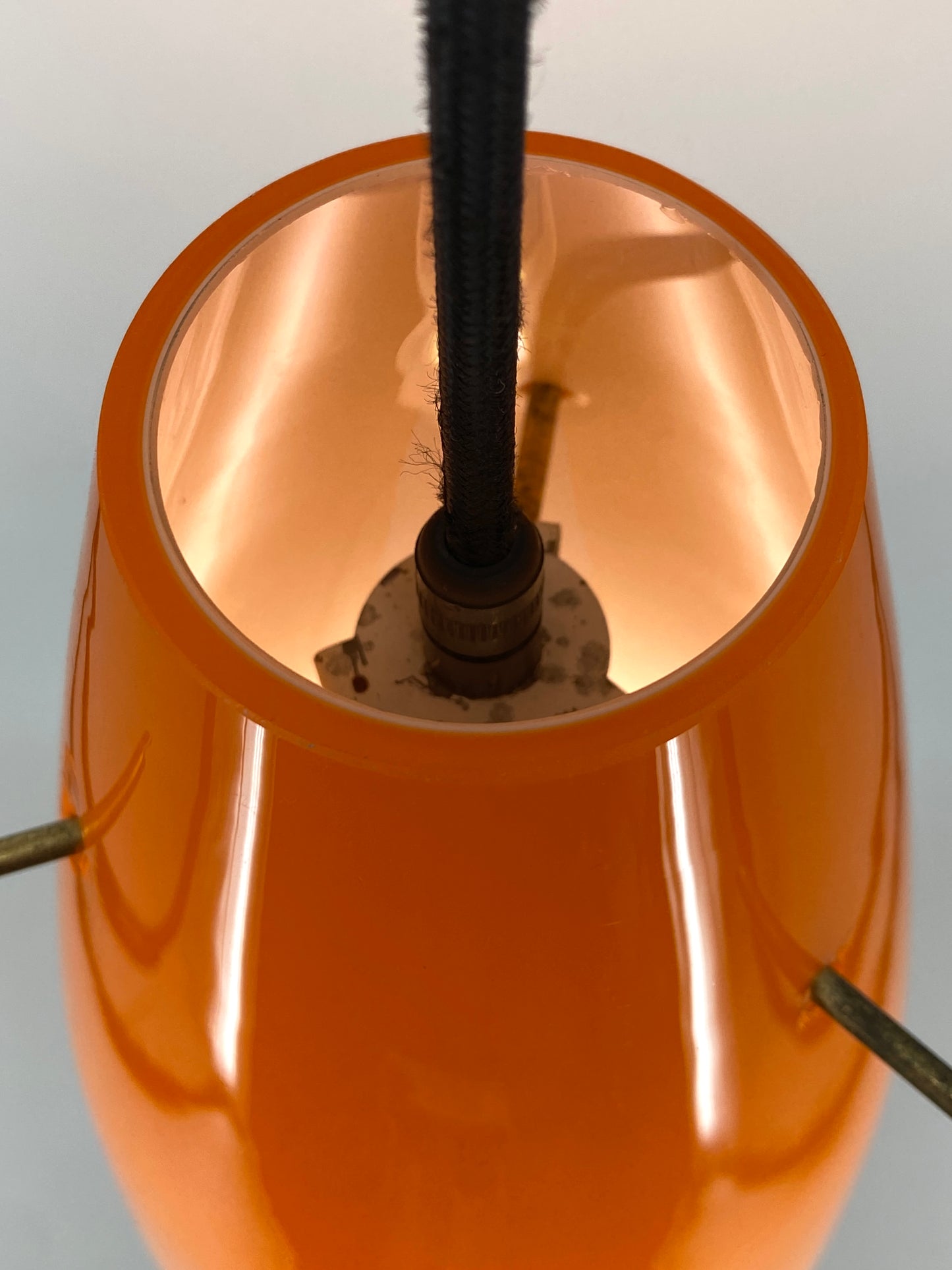 Orangefarbene Deckenlampe von Alessandro Pianon für Vistosi, Italien, 1960er Jahre