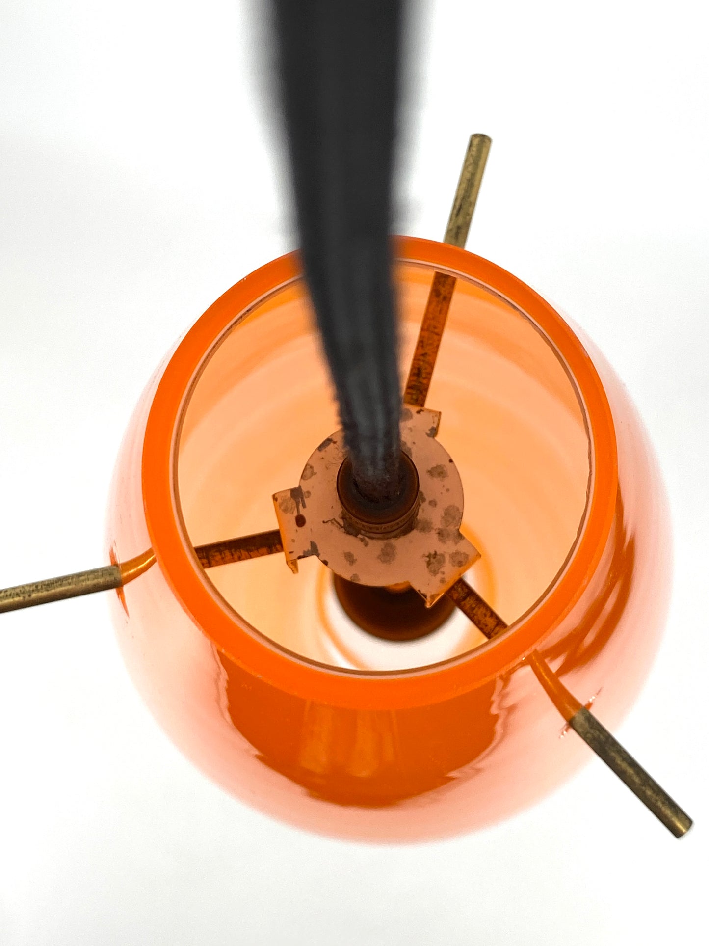 Orangefarbene Deckenlampe von Alessandro Pianon für Vistosi, Italien, 1960er Jahre