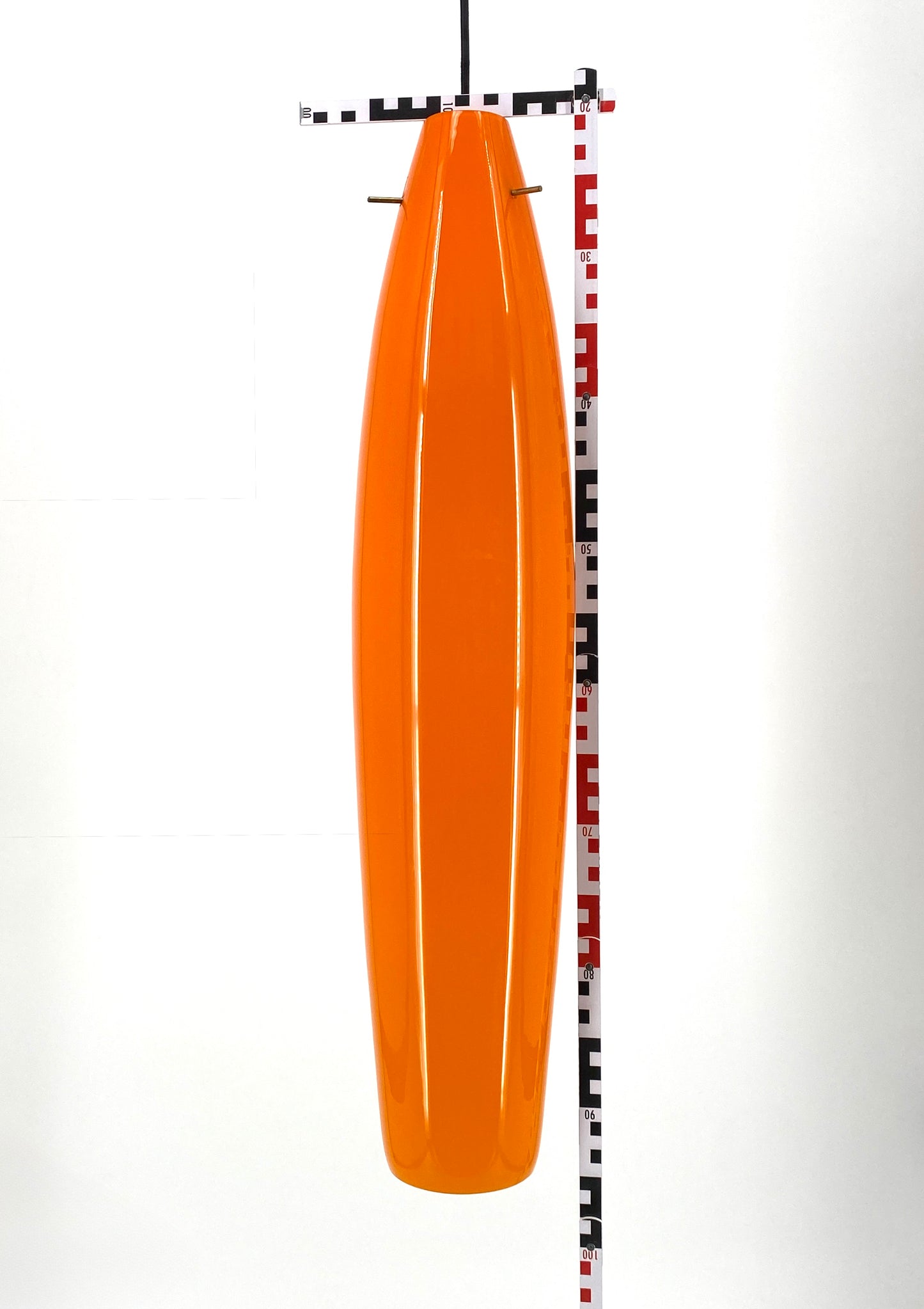 Orangefarbene Deckenlampe von Alessandro Pianon für Vistosi, Italien, 1960er Jahre