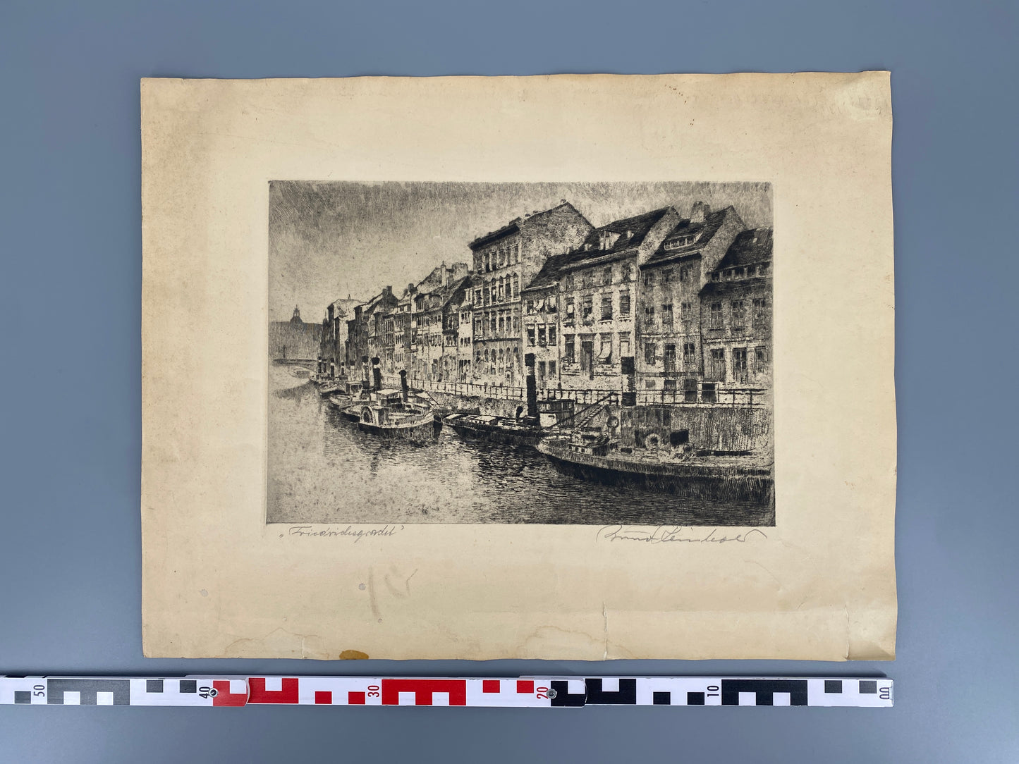Original Radierung von Bruno Reinhold "Friedrichsgracht", Deutschland, 1941