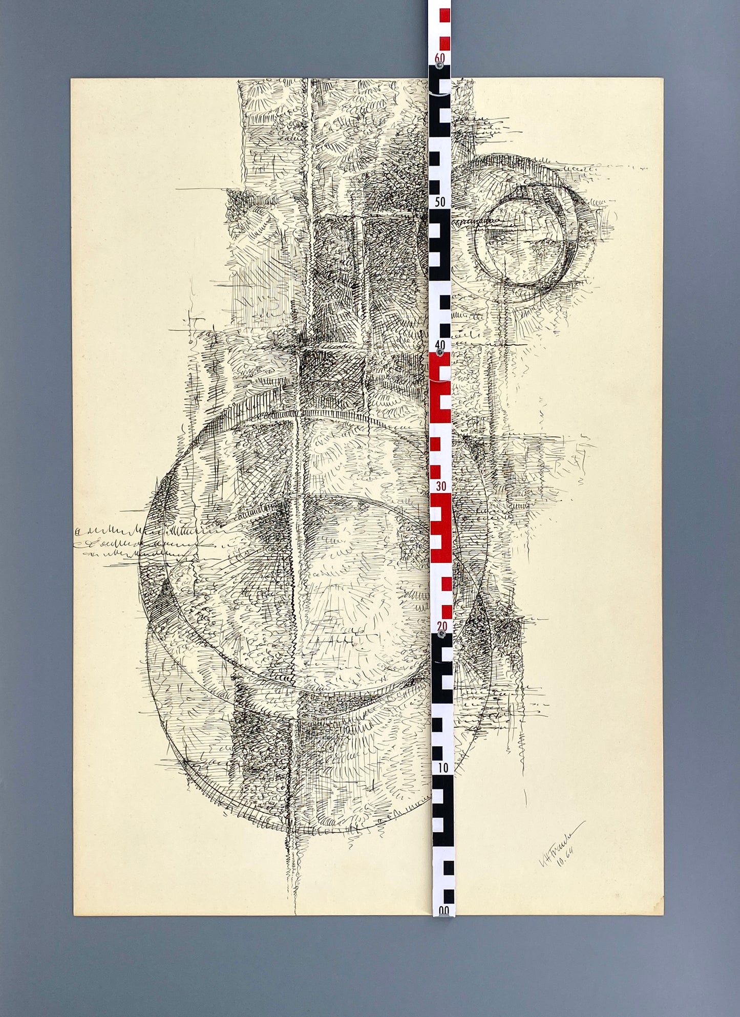 Abstrakte Tuschezeichnung von Karl-Heinz Franke (1916–2006), 1964