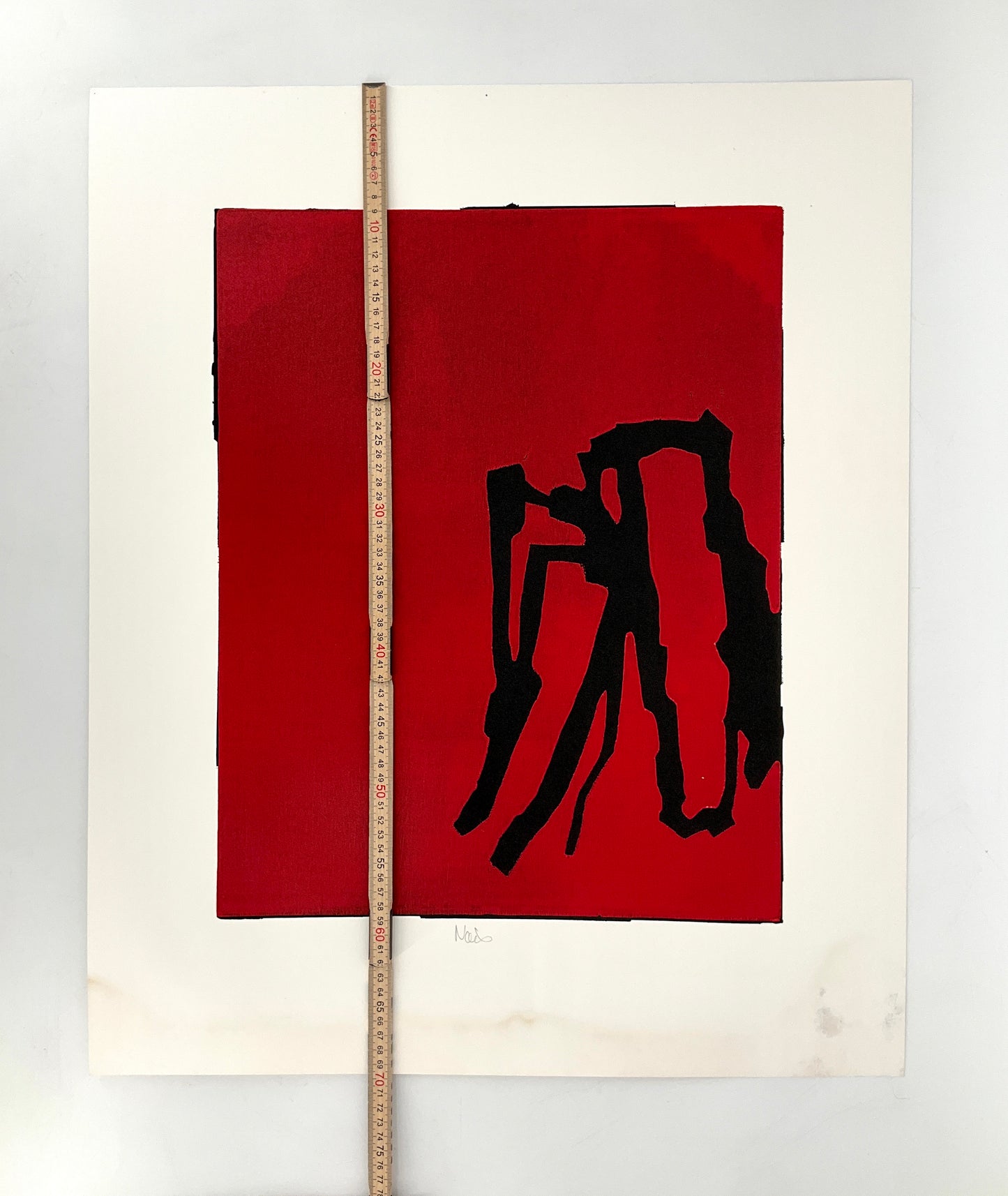 Farbholzschnitt "Bebeto" von Martin Noël für Griffelkunst, 1994