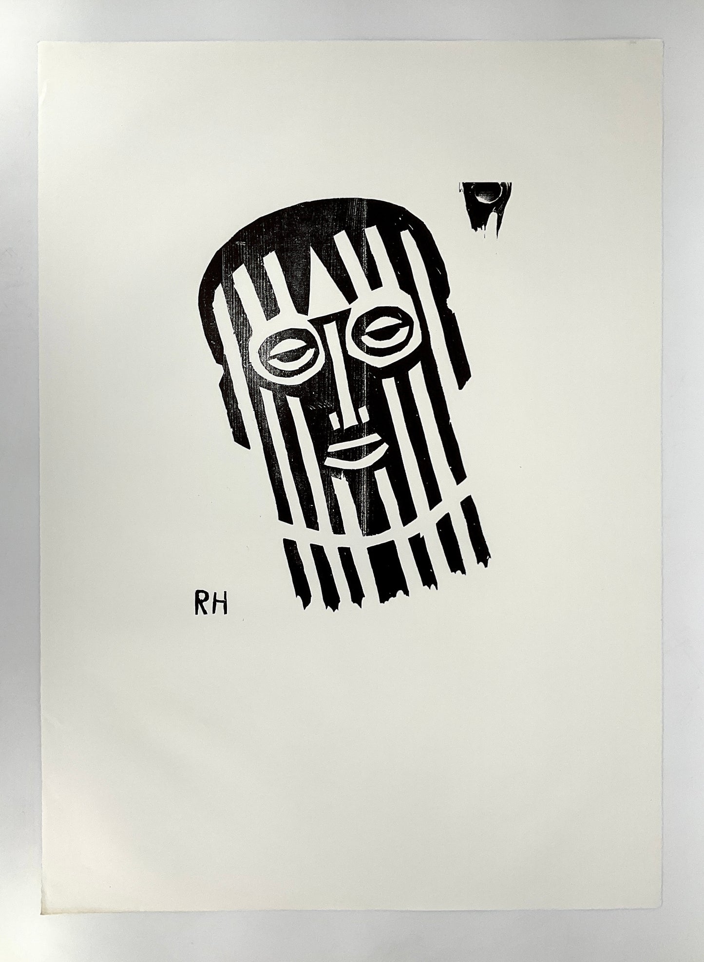 Holzschnitt "Redner" von Richard Haizmann für Griffelkunst, 1991