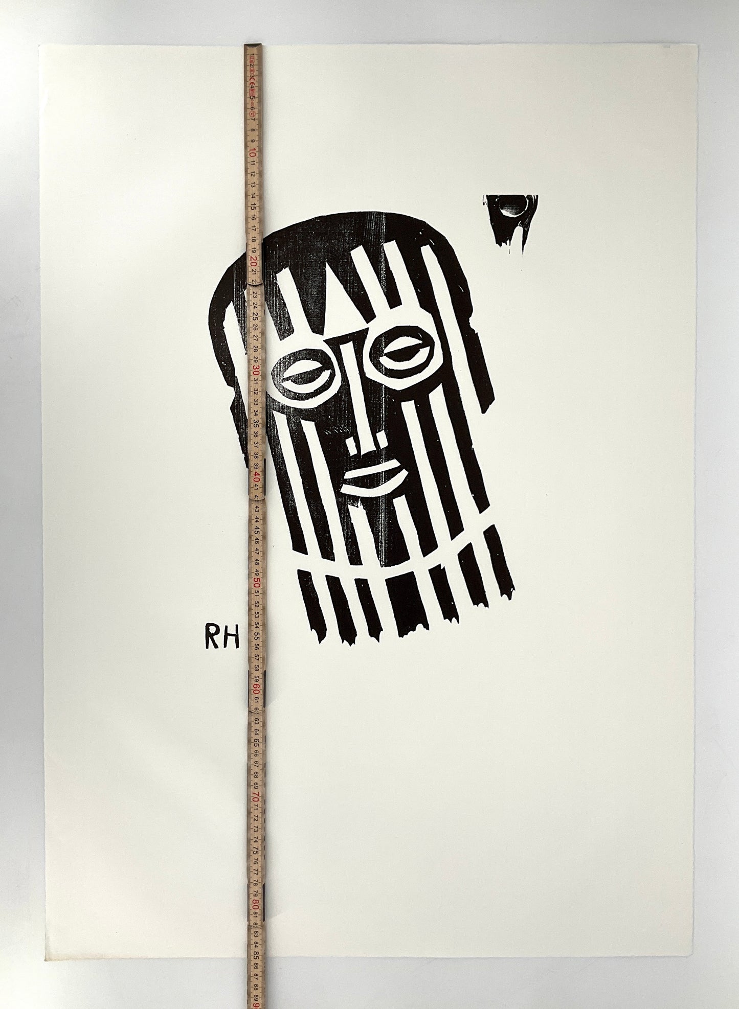 Holzschnitt "Redner" von Richard Haizmann für Griffelkunst, 1991