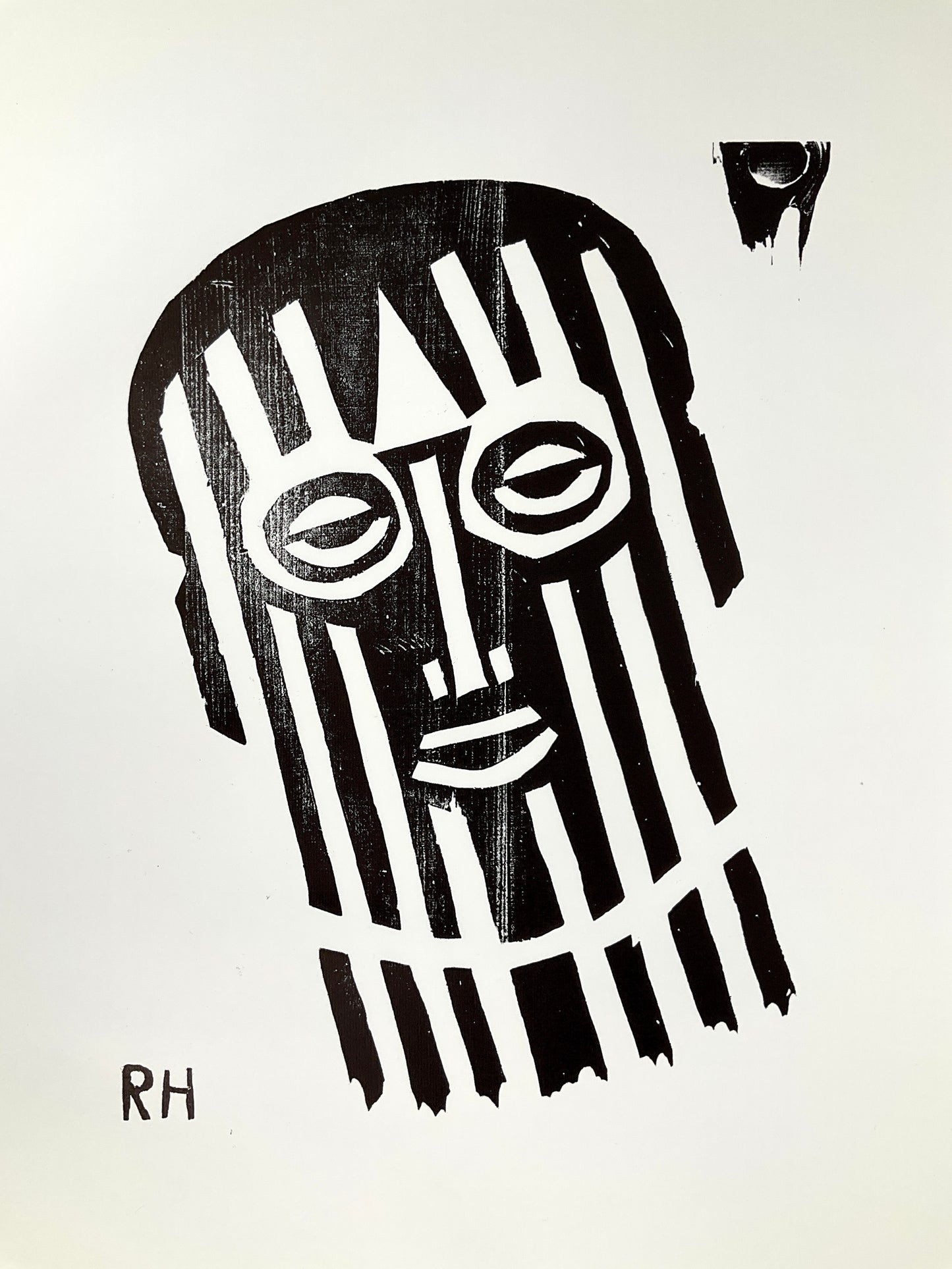 Holzschnitt "Redner" von Richard Haizmann für Griffelkunst, 1991