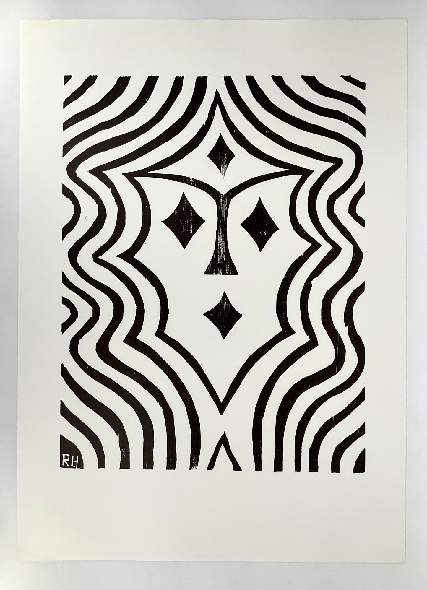 Holzschnitt "Frauenkopf" von Richard Haizmann für Griffelkunst, 1991