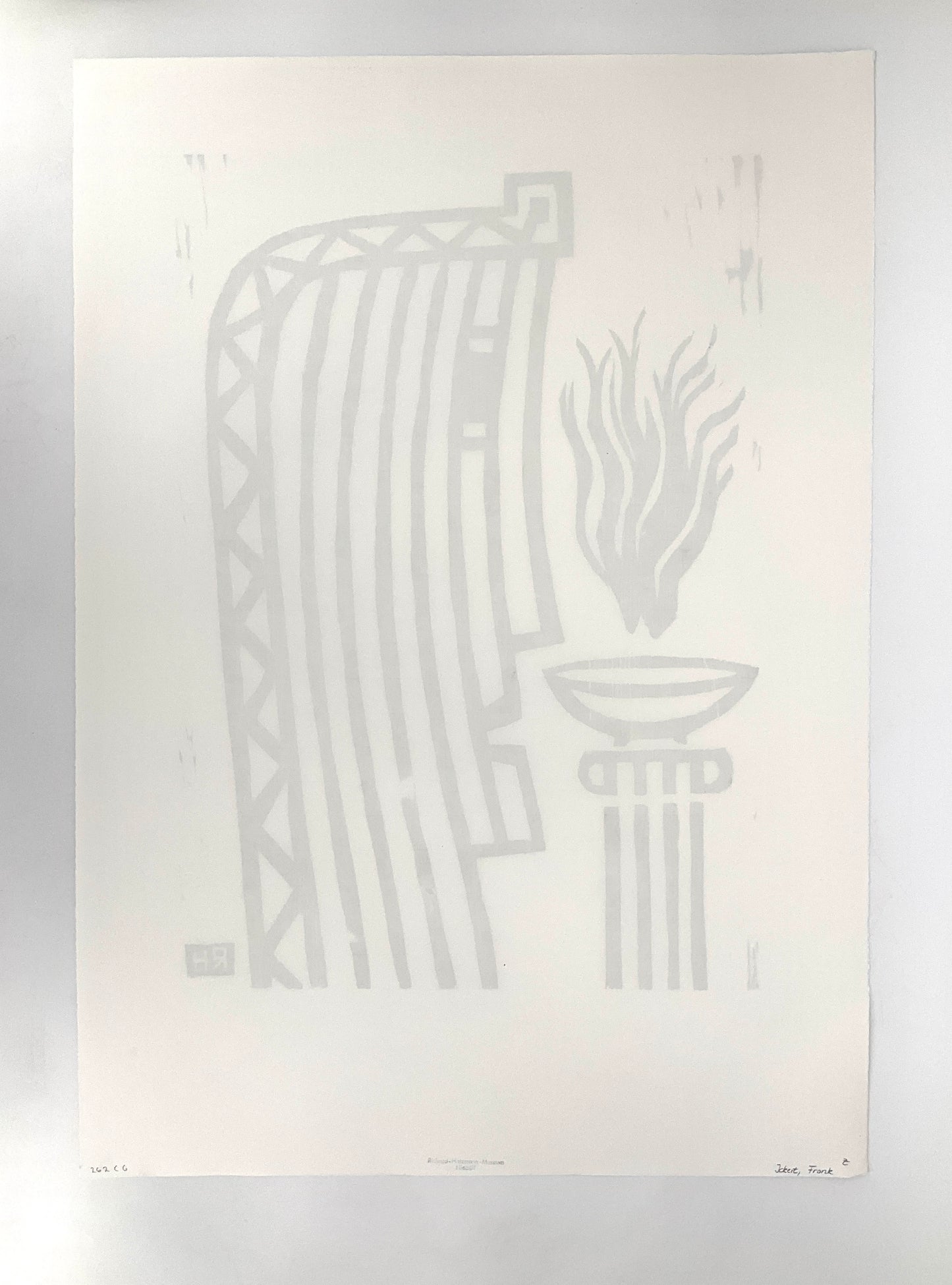 Holzschnitt "Kopf" von Richard Haizmann für Griffelkunst, 1991