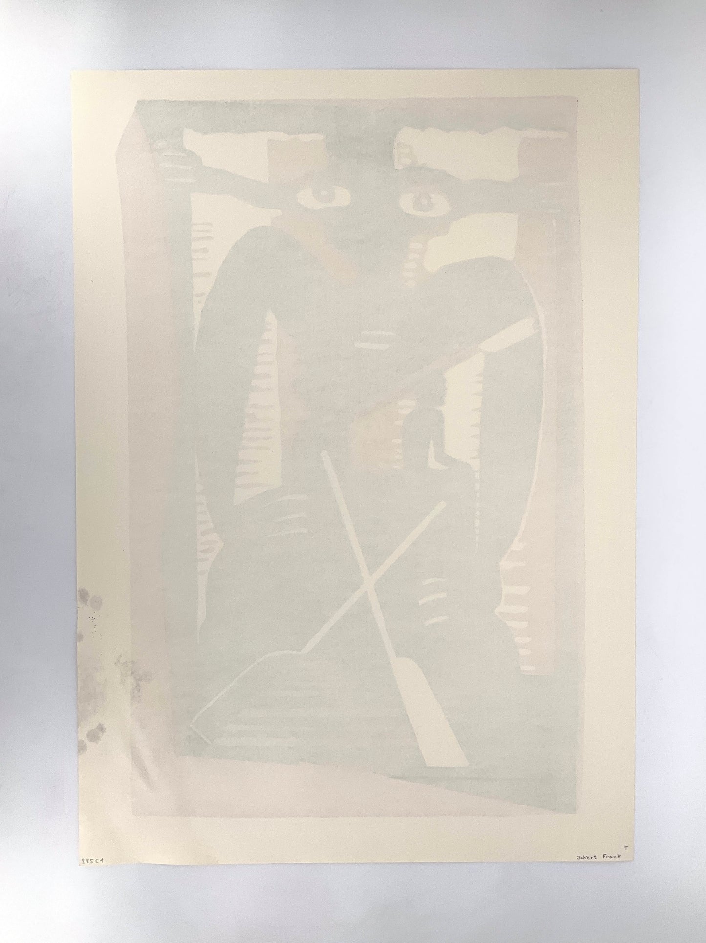 Holzschnitt aus der Serie "Mütter" von Ina Barfuss und Thomas Wachweger für Griffelkunst, 1997