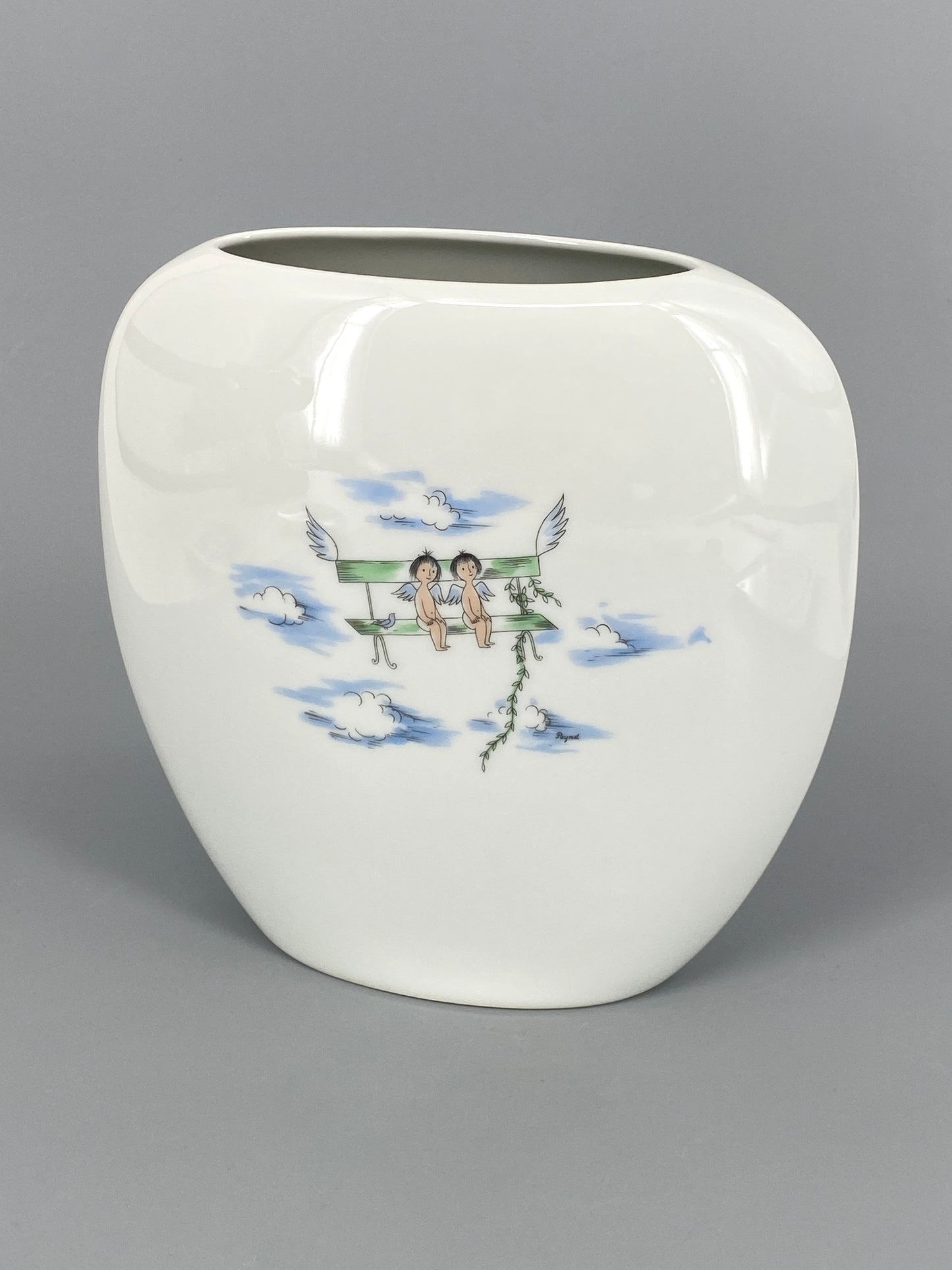 Rosenthal Vase mit Liebespaar-Motiv, illustriert von Raymond Peynet