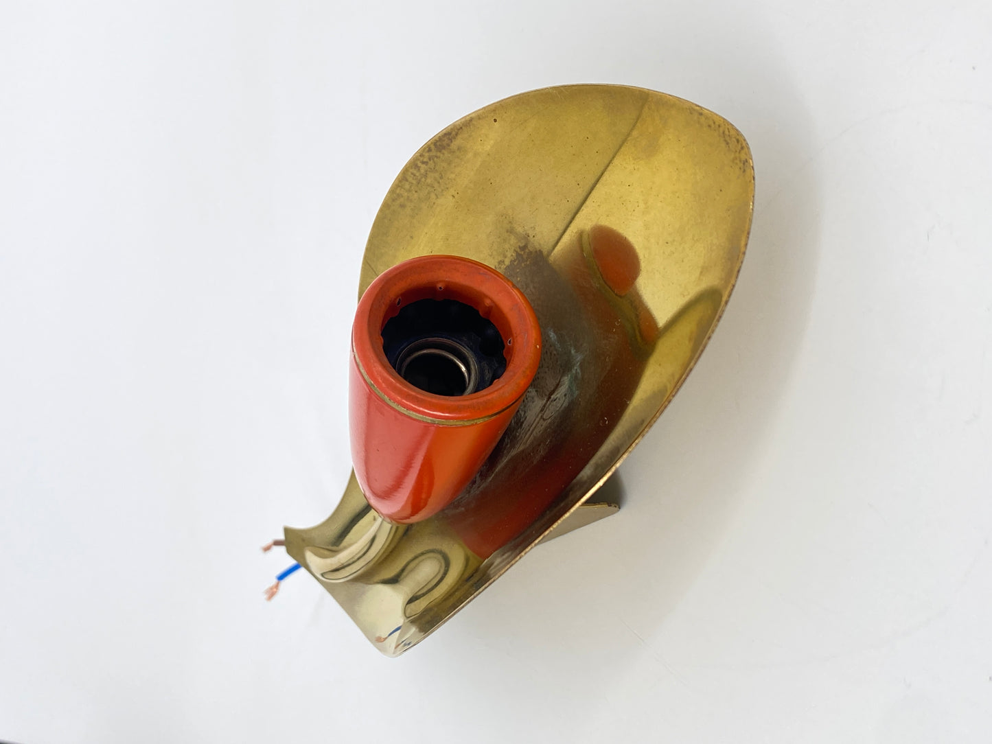 Blattförmige Wandlampe im Stil von Stilnovo aus Messing, 50/60er