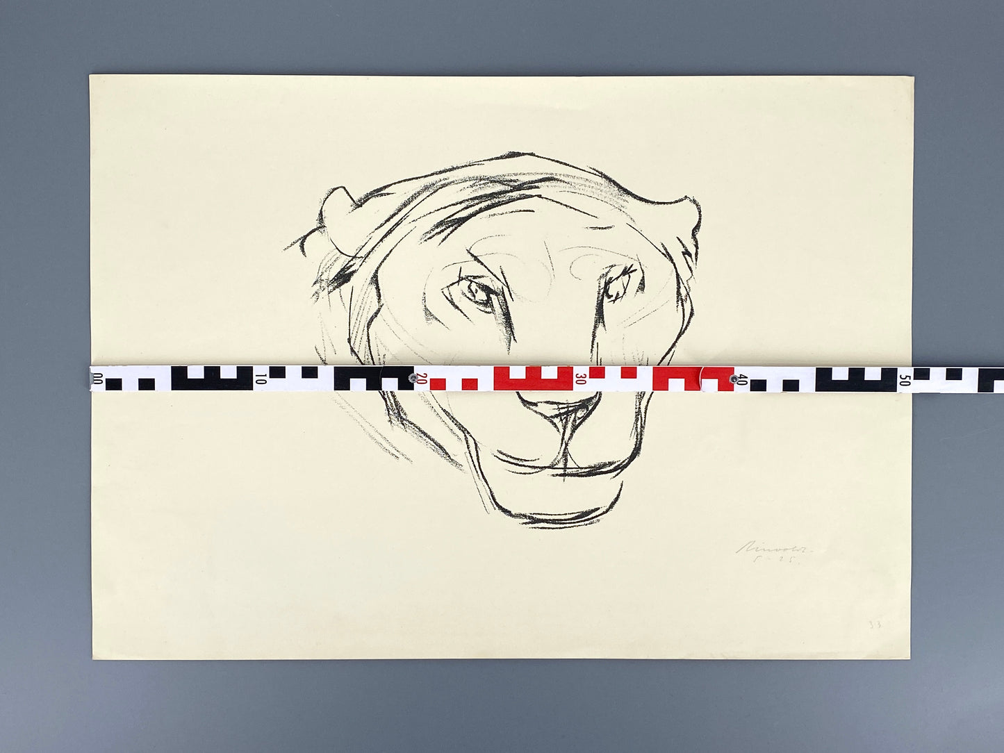 Handsignierte Lithografie "Pantherkopf" von Hans Martin Ruwoldt (1891–1969)
