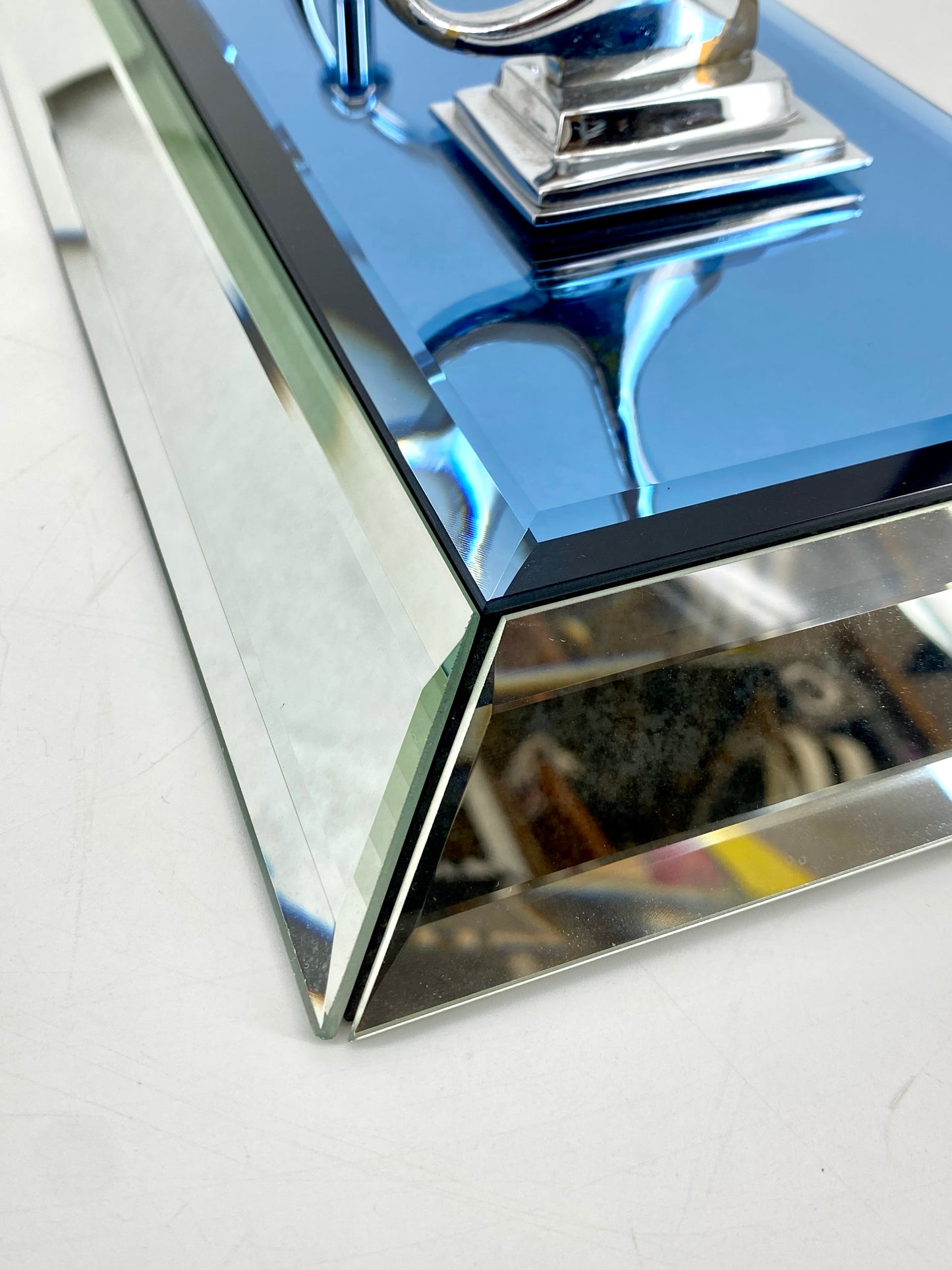 Spiegelglas Garderobe mit 5 Haken von Schöninger Glas, 1970er Jahre