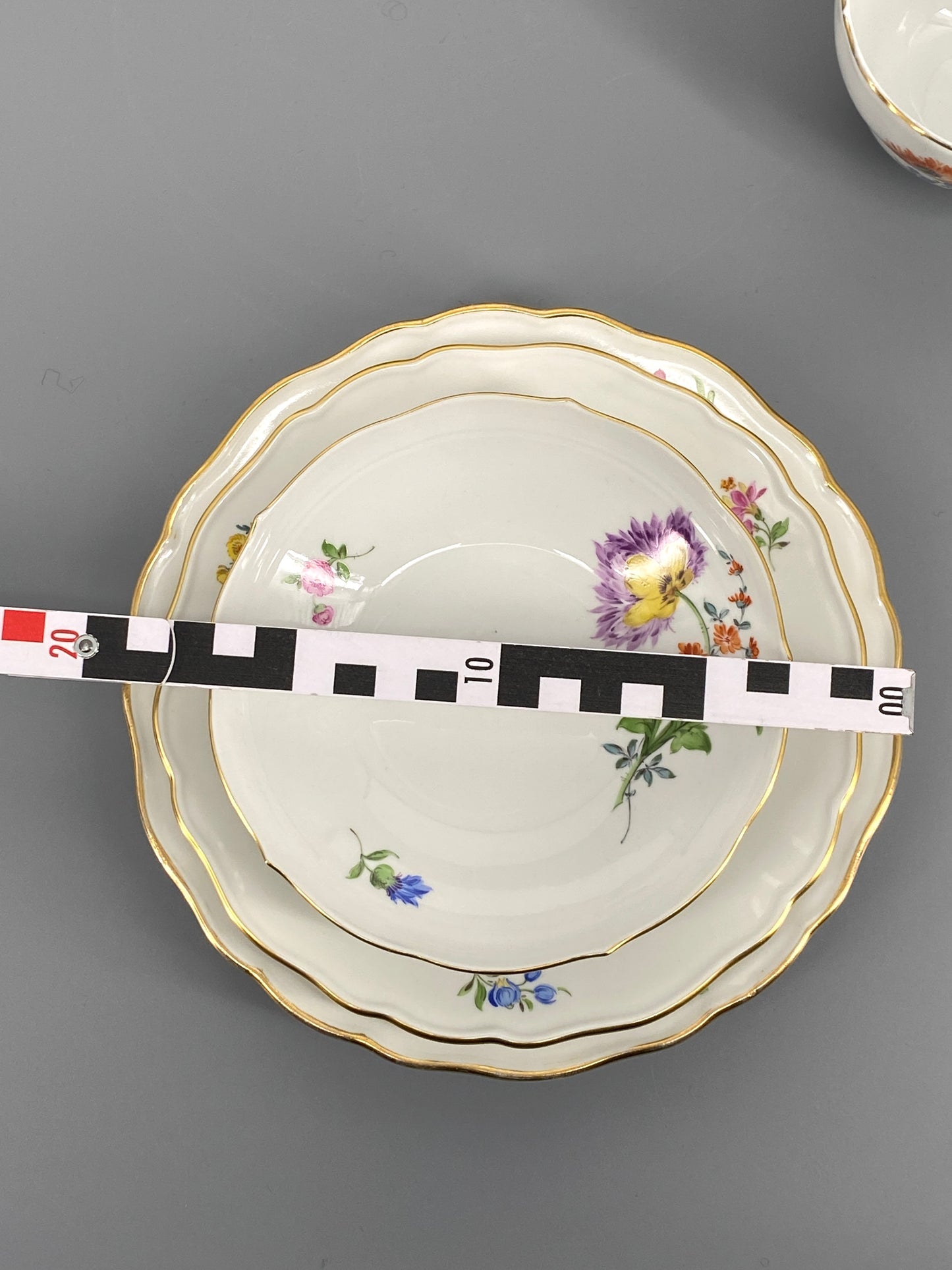 6 Porzellan Gedecke von Meissen, 21-teilig