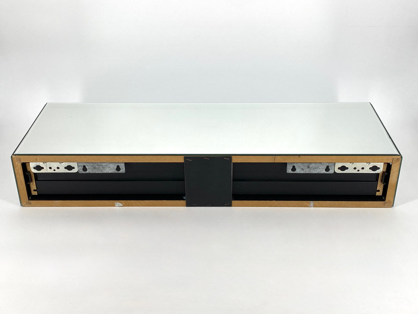 Wandkonsole mit Schublade von Schöninger Glas in Blau und Grün, um 1970