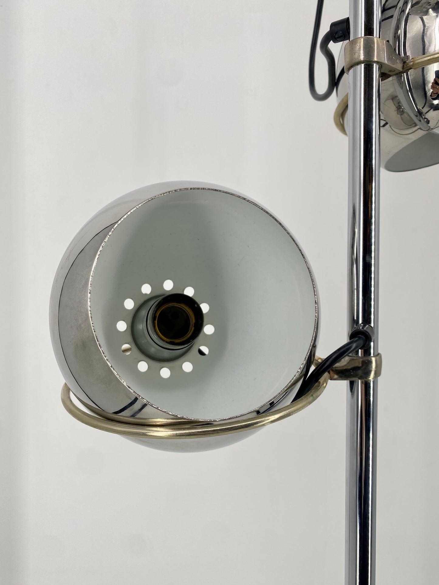Space Age Stehlampe mit drei Chrom Kugeln, 1970er