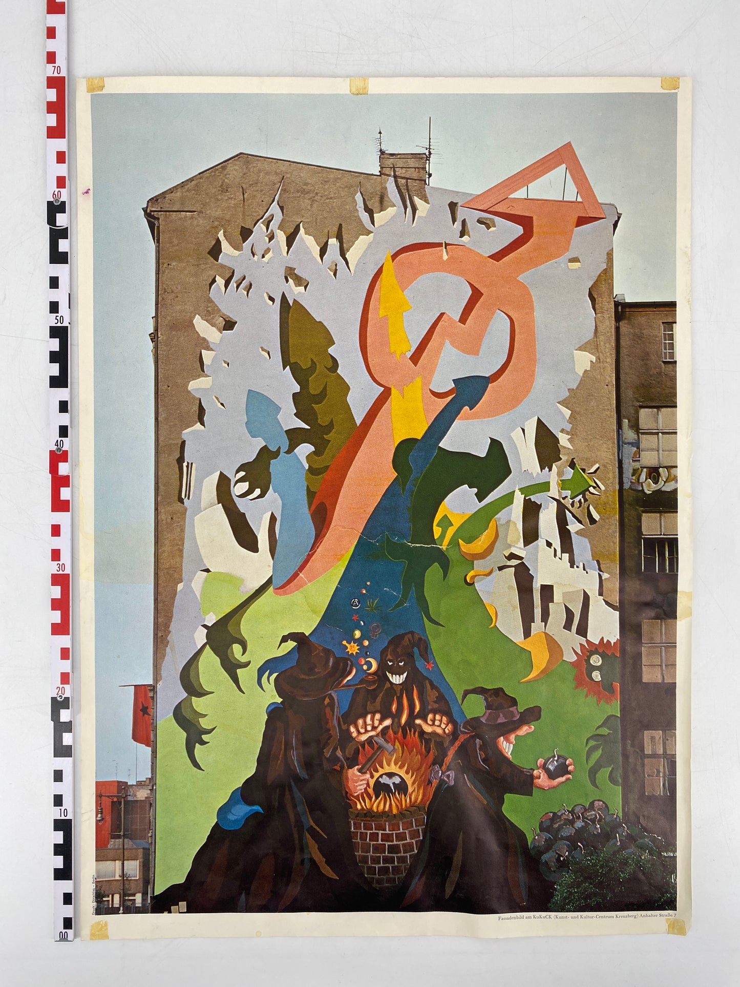 Poster mit Foto von Wolfgang Krolow, Fassade des KuKuCK, Berlin, 80er