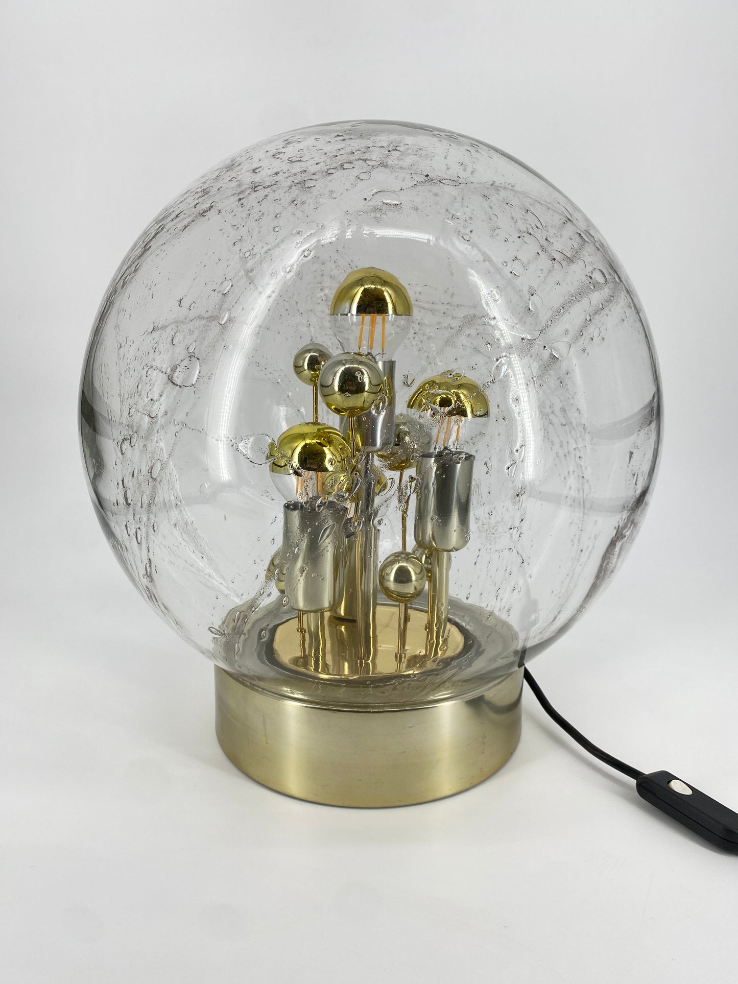 Tischlampe "Big Ball" von Doria Leuchten mit Herstellersticker, Deutschland, 70er