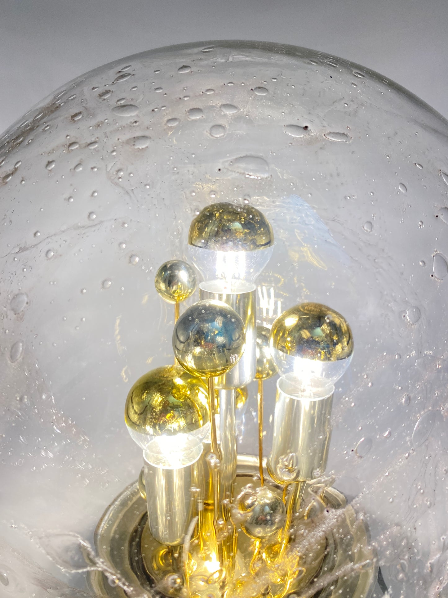 Tischlampe "Big Ball" von Doria Leuchten mit Herstellersticker, Deutschland, 70er