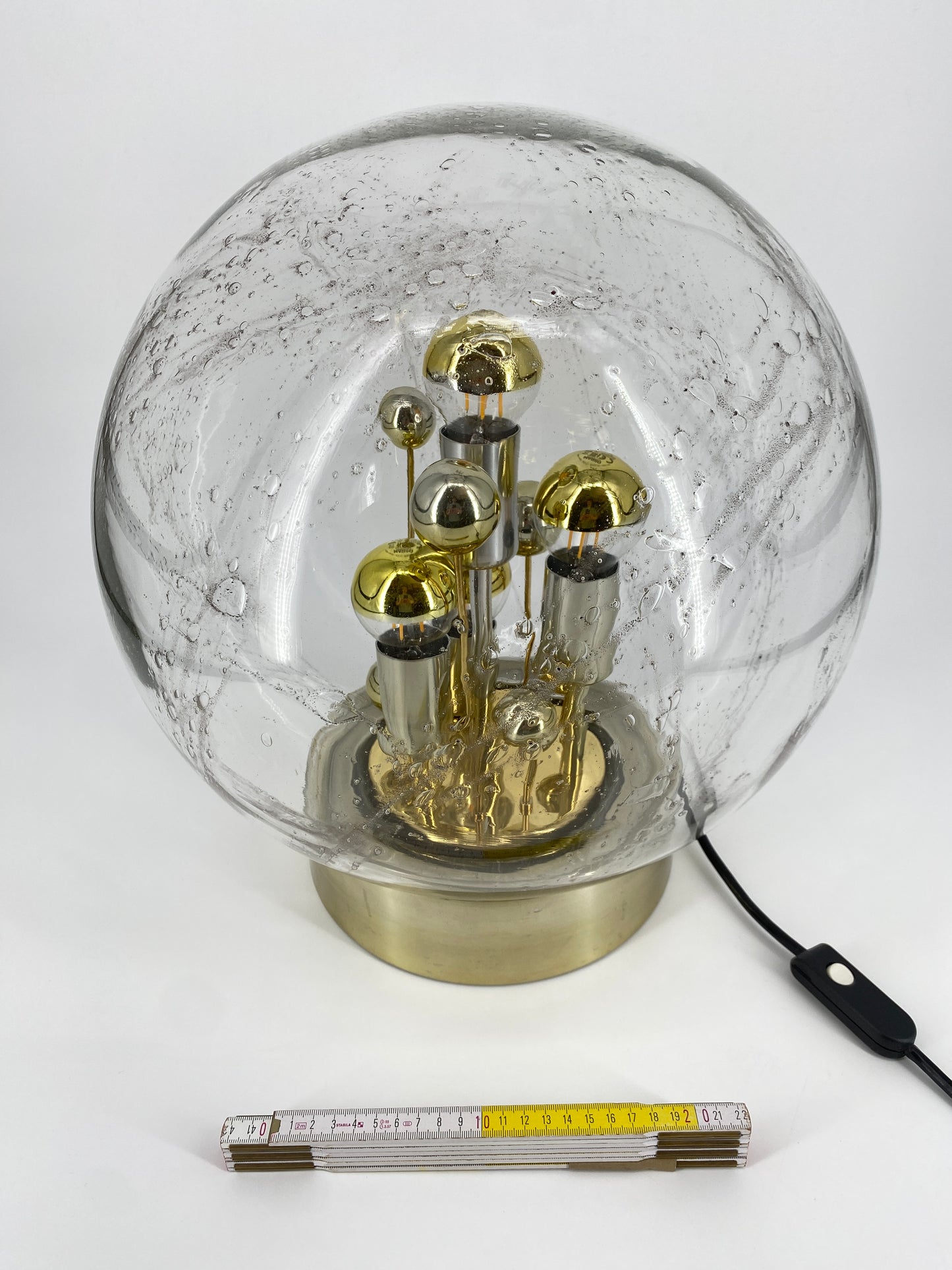 Tischlampe "Big Ball" von Doria Leuchten mit Herstellersticker, Deutschland, 70er