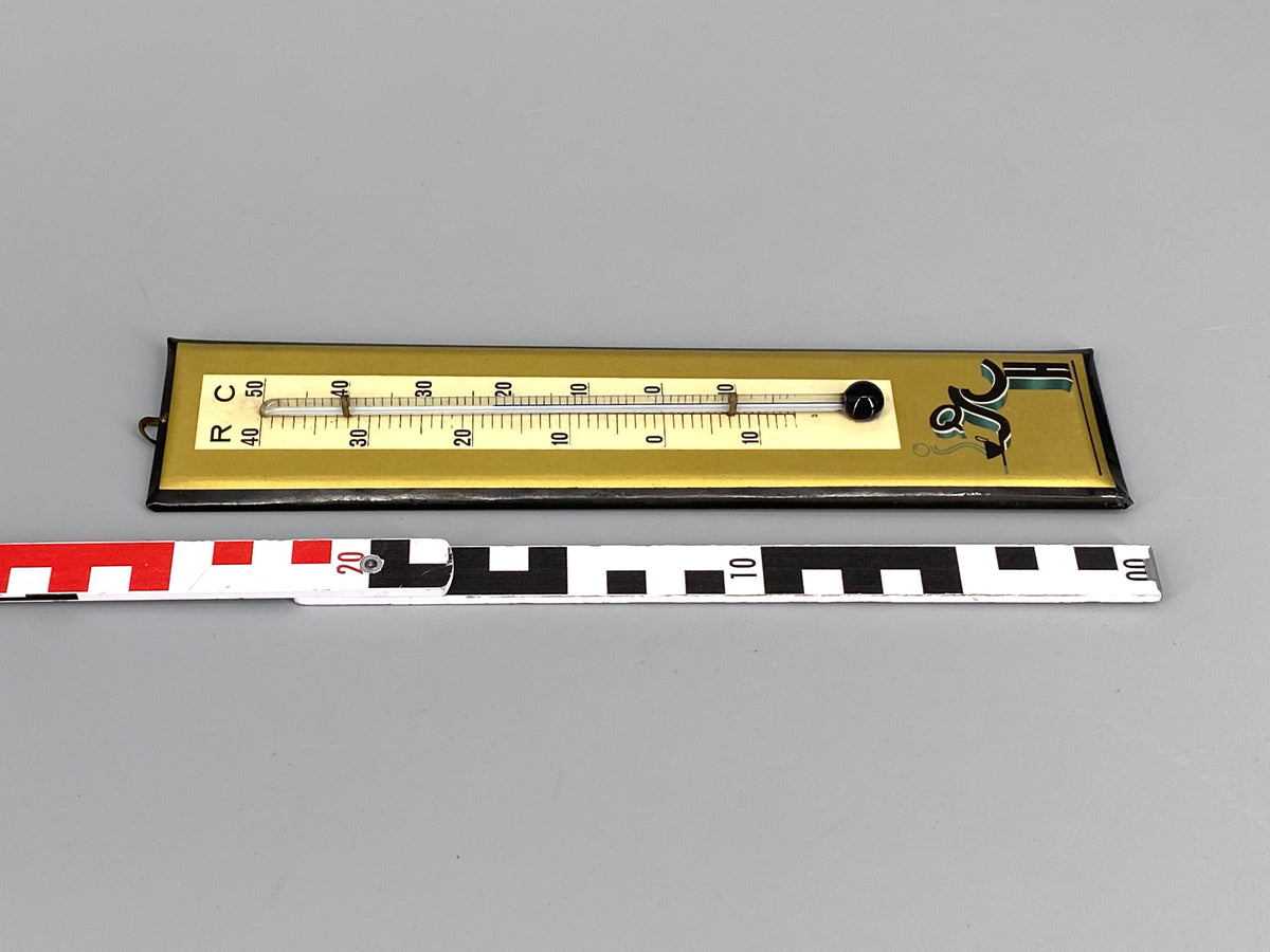 Wand Thermometer mit Kaffeetasse im Jugenstil