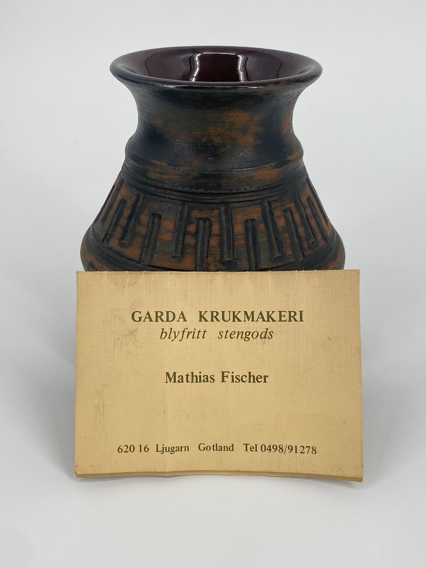 Visby Studio Keramik Vase aus Gotland, Schweden, 70er, 80er