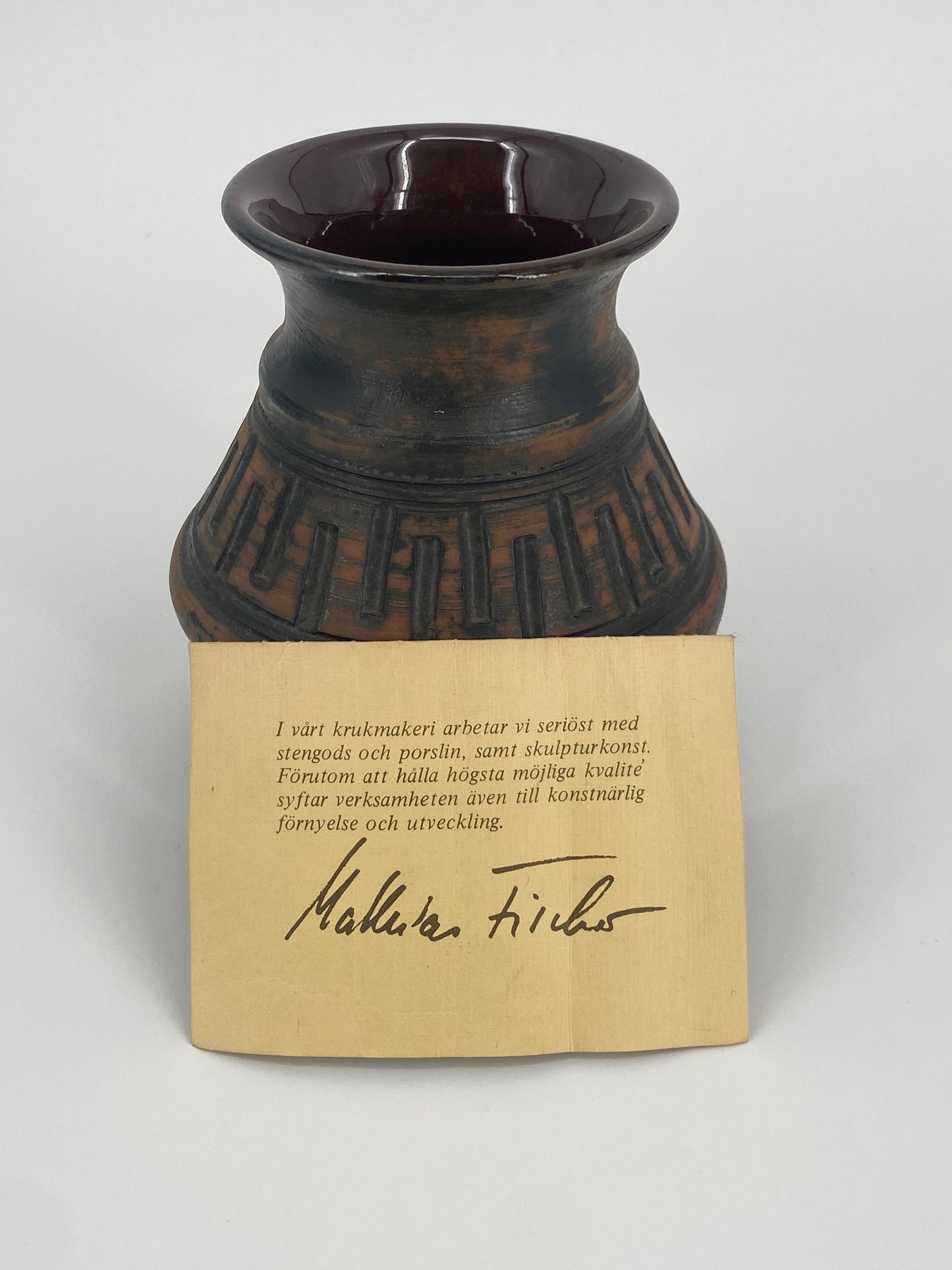 Visby Studio Keramik Vase aus Gotland, Schweden, 70er, 80er