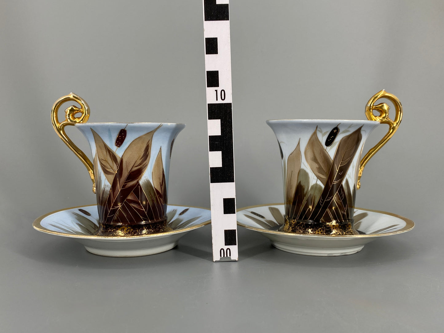 2 Mokkatassen von Louis Löwinsohn für P. Donath, Schlesien, um 1890