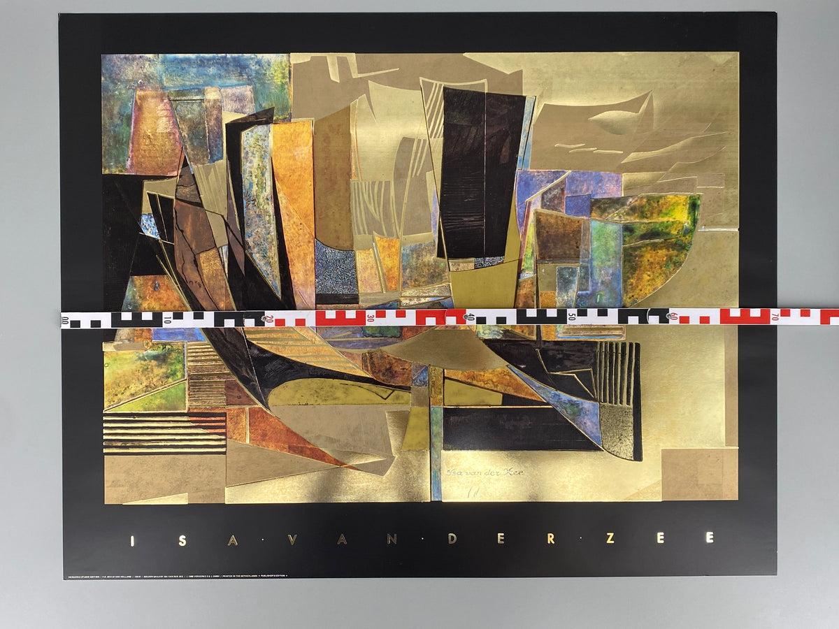 Kunstdruck von Isa van der Zee (geb. 1928), hochwertiger Offsetdruck mit Überdruck in Gold von Verkerke, Niederlande 1988
