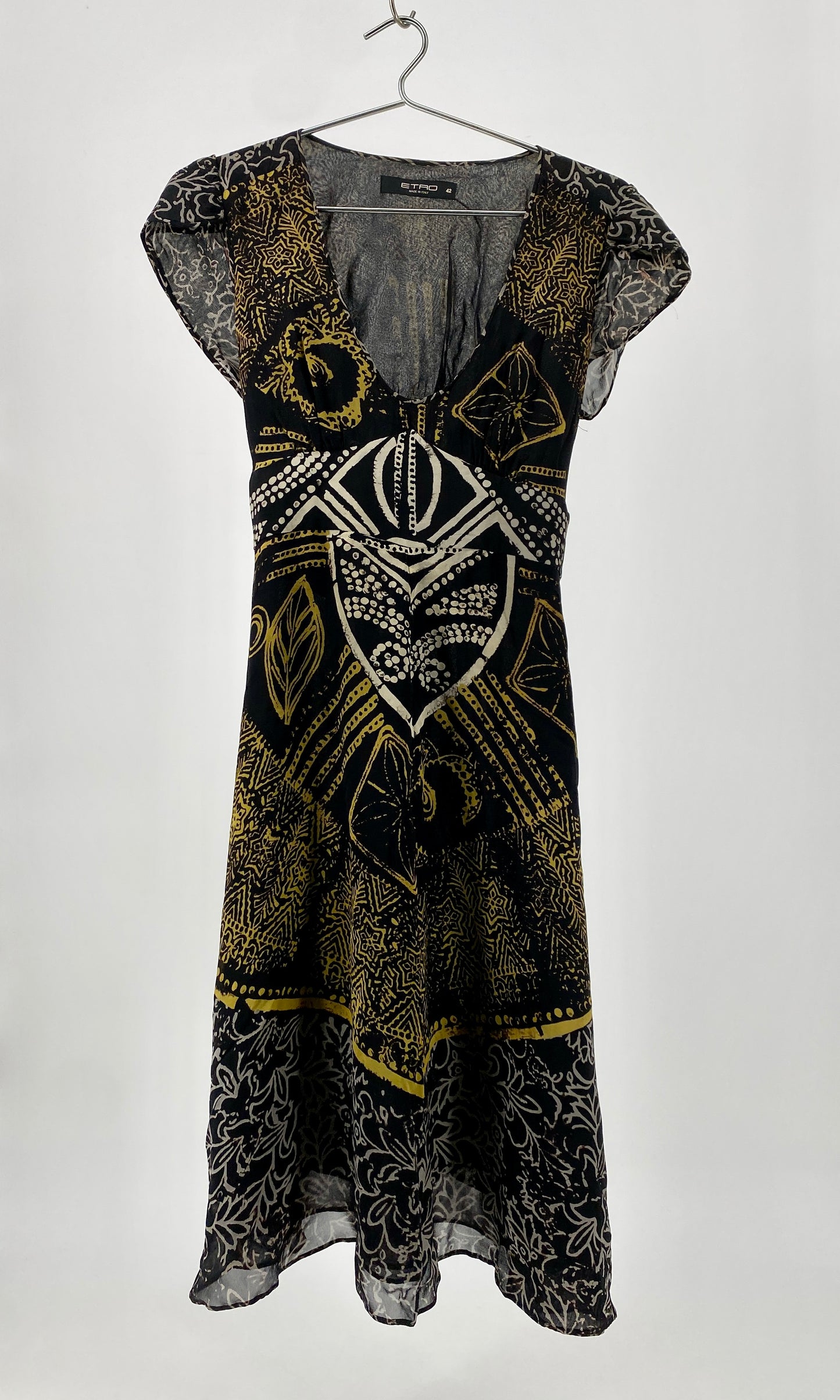 Knielanges Sommerkleid aus 100% Seide von Etro in IT 42 / DE 36