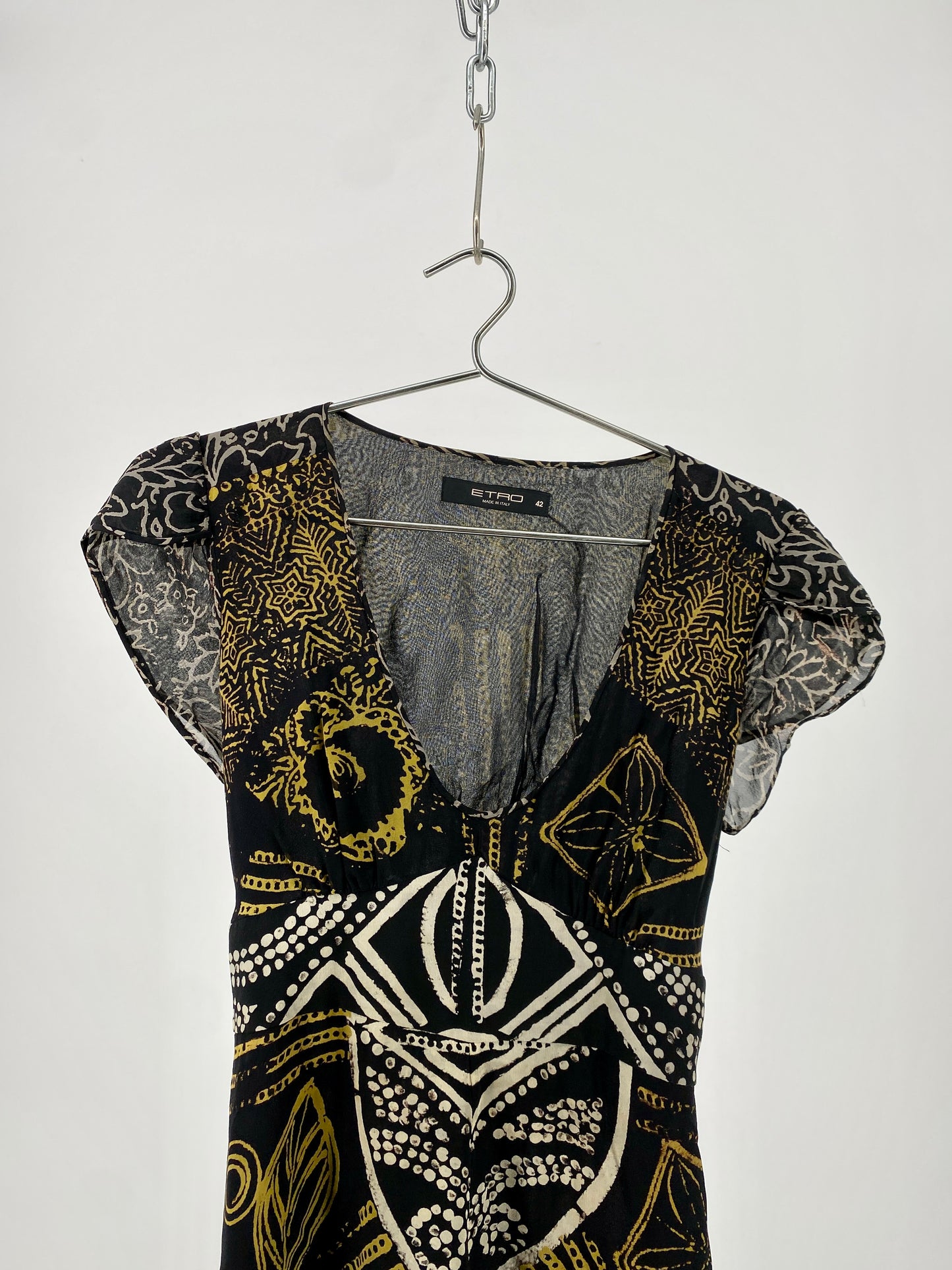 Knielanges Sommerkleid aus 100% Seide von Etro in IT 42 / DE 36