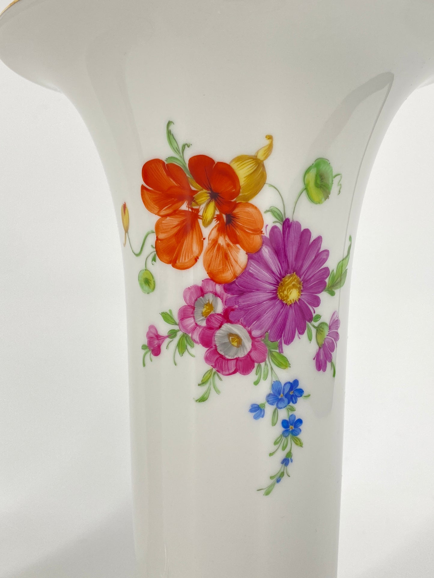 3er Set beschädigte Porzellan Vasen mit Blumendekor von KPM, Berlin 60er bis 90er
