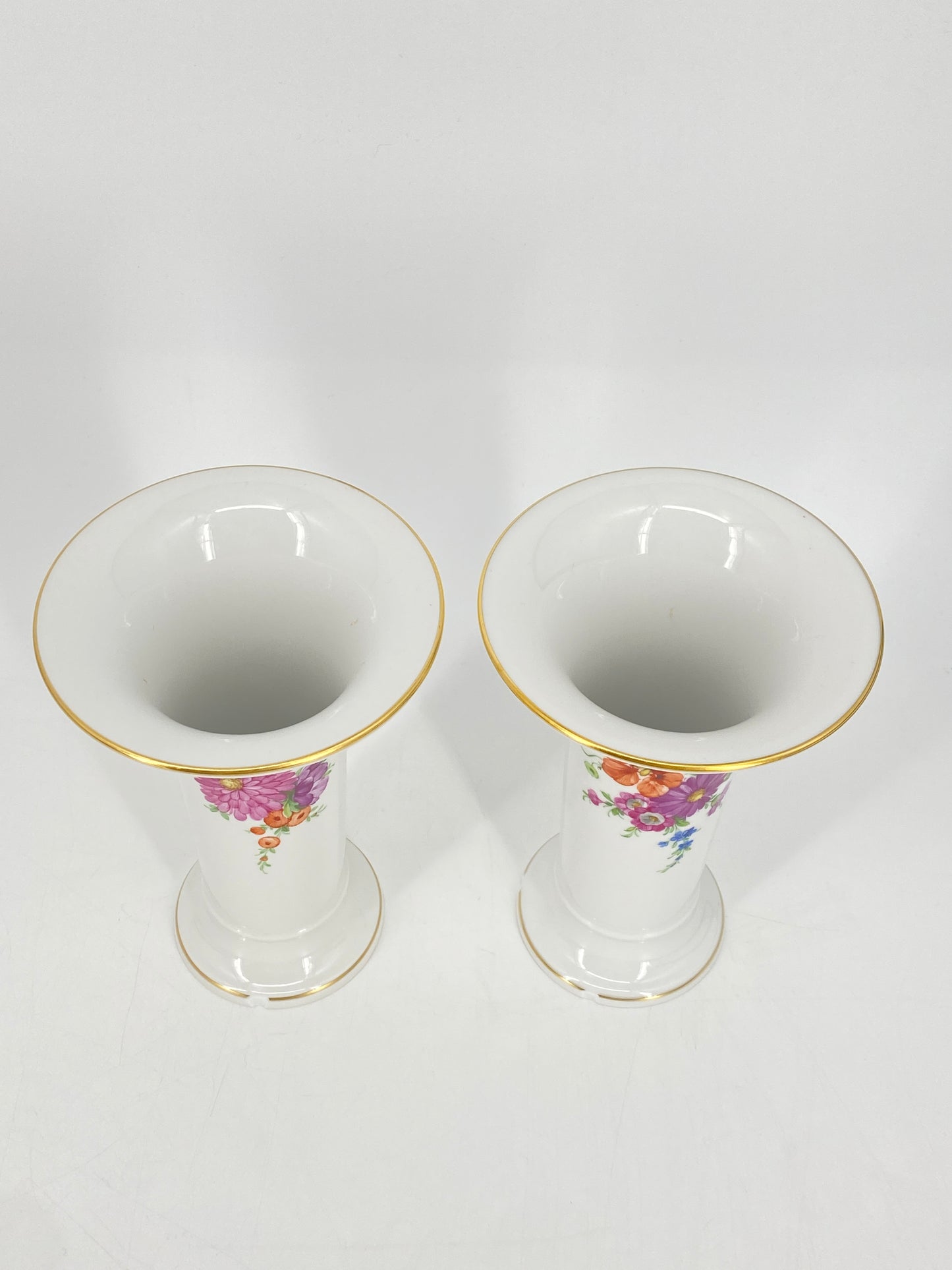 3er Set beschädigte Porzellan Vasen mit Blumendekor von KPM, Berlin 60er bis 90er
