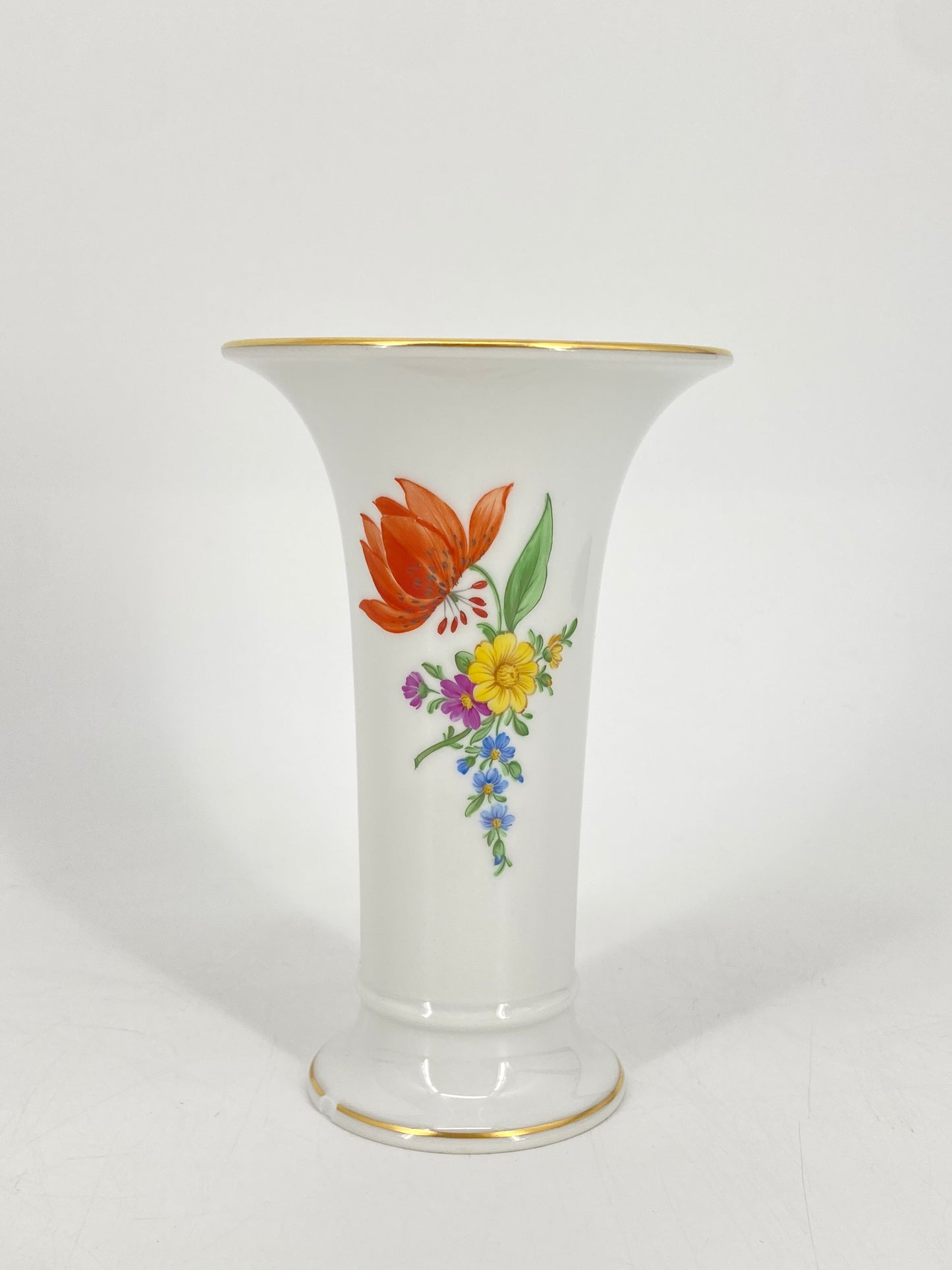 3er Set beschädigte Porzellan Vasen mit Blumendekor von KPM, Berlin 60er bis 90er
