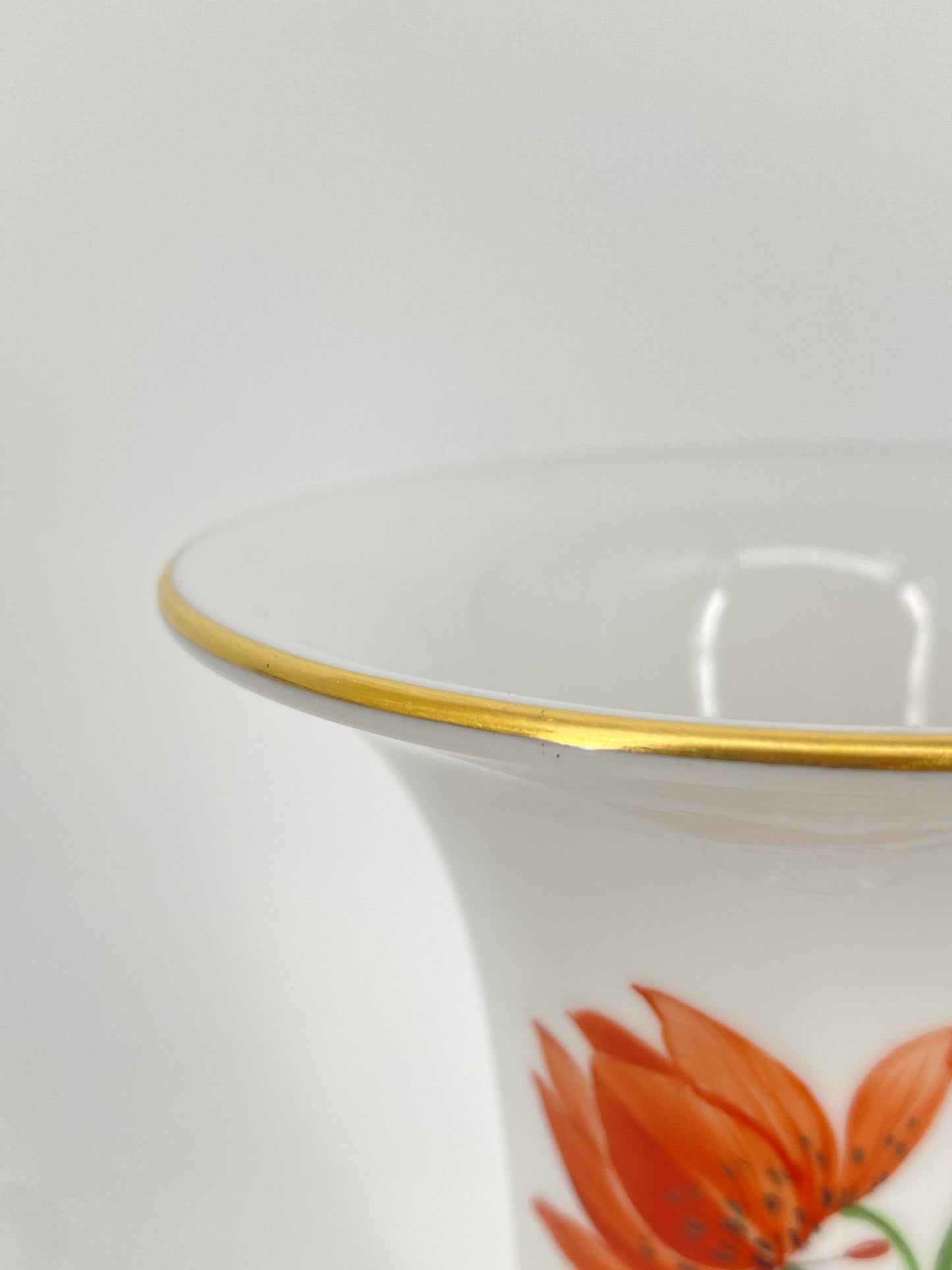 3er Set beschädigte Porzellan Vasen mit Blumendekor von KPM, Berlin 60er bis 90er