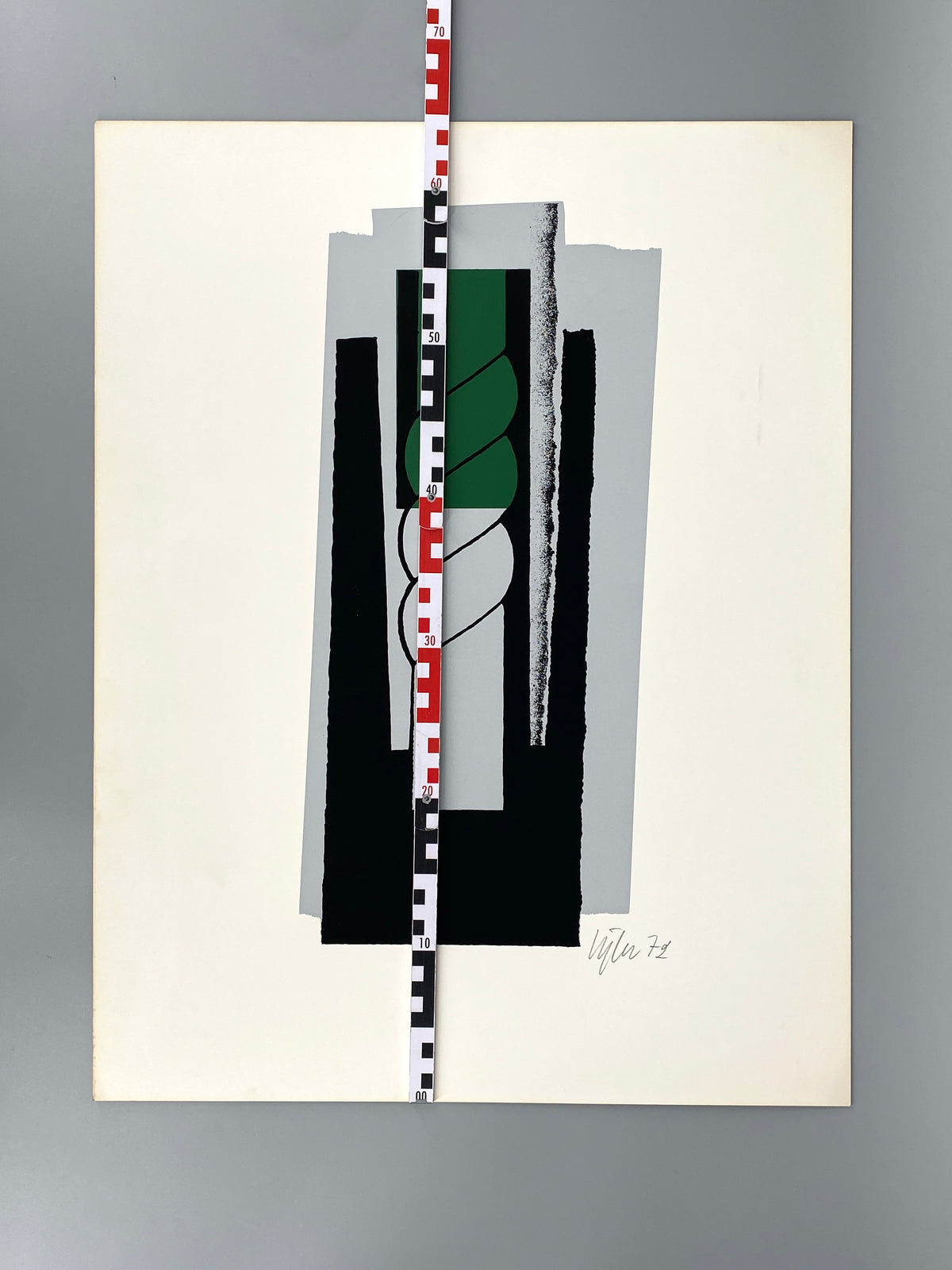 Postmoderner Farbsiebdruck von Harry Kögler (1921–1999) auf festem Karton, 1972