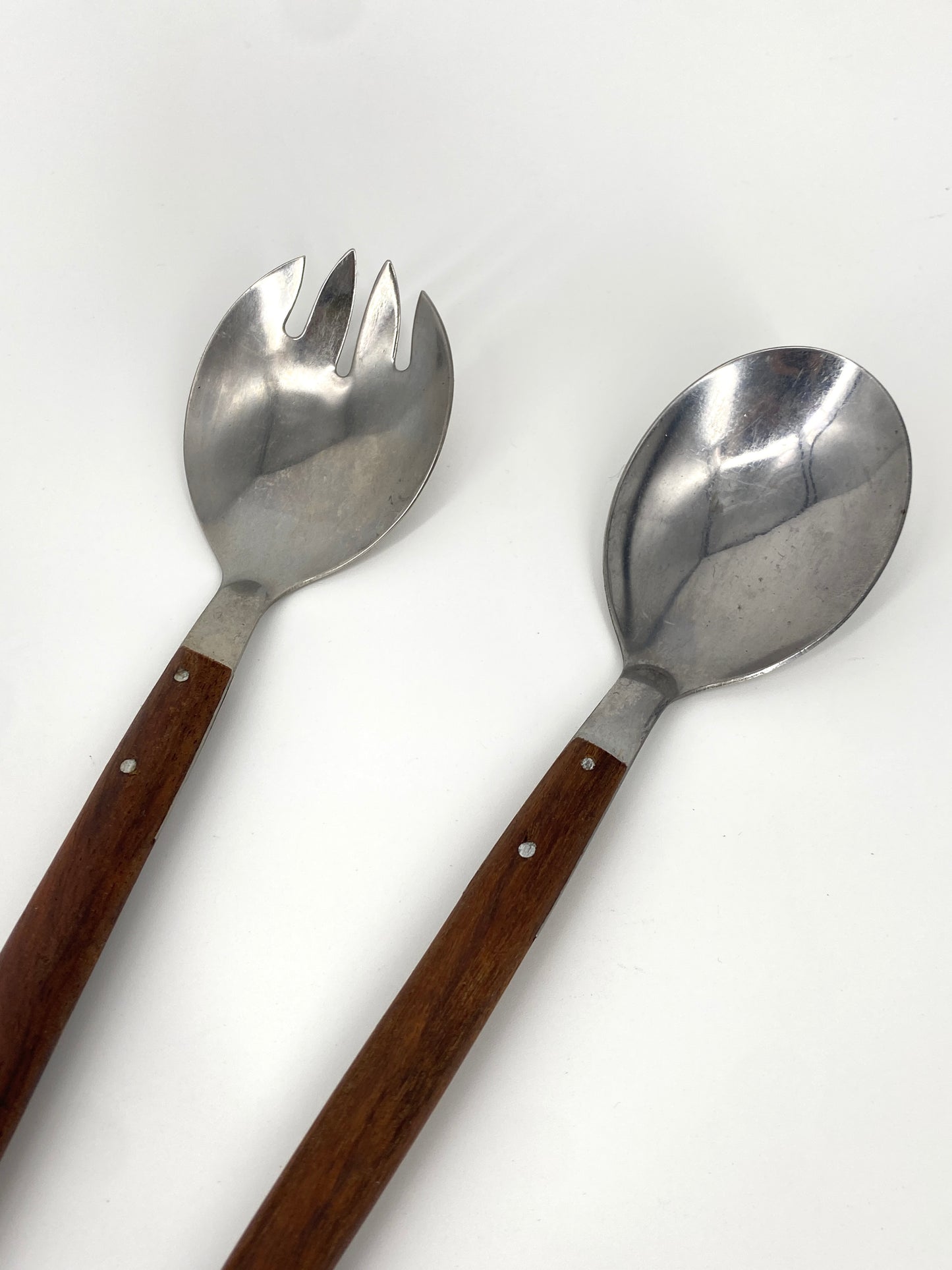 Schüssel und Salatbesteck aus Teak, 60er 70er