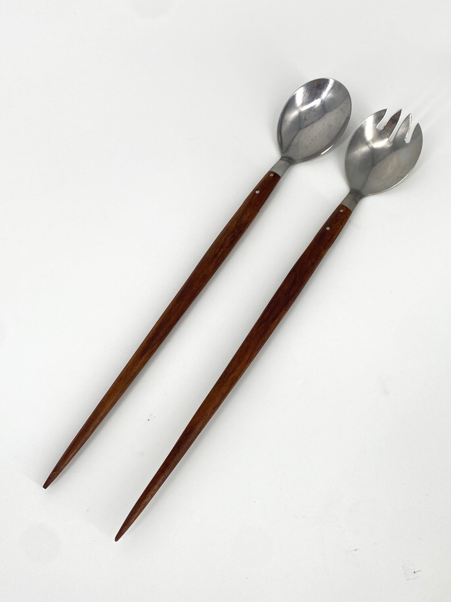 Schüssel und Salatbesteck aus Teak, 60er 70er
