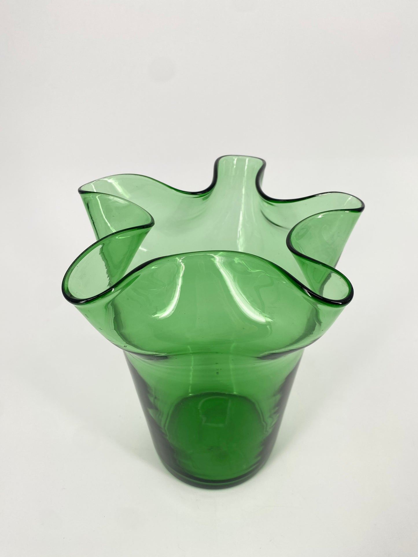 Serviettenvase aus Glas von Empoli, Italien, 50/60er
